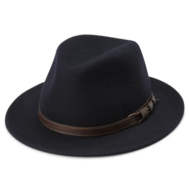 Μπλε Μαρέν Καπέλο Fedora με Επίπεδο Γείσο Flavio Moda Μπλε Μαρέν Καπέλο Fedora με Επίπεδο Γείσο Flavio Moda