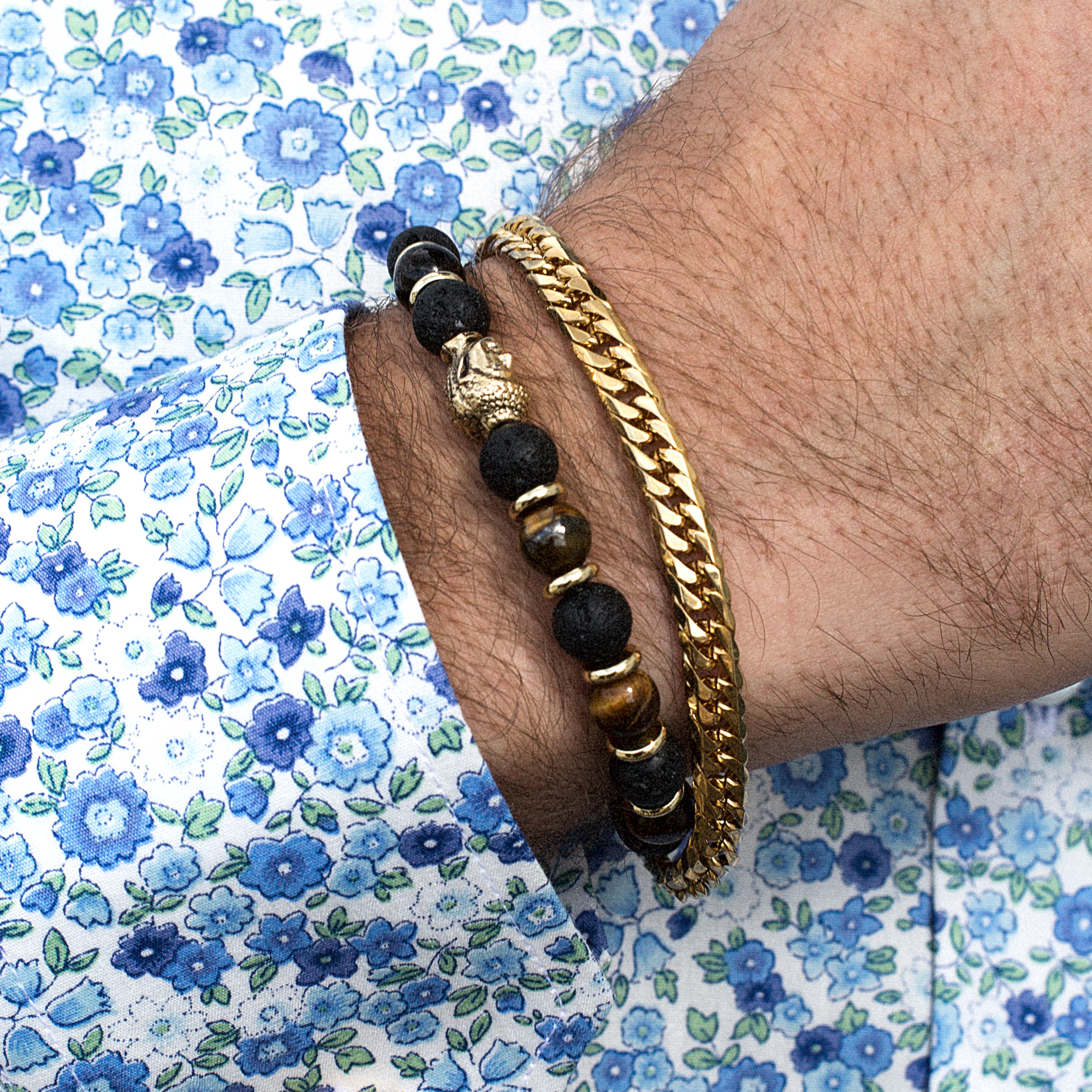 Guldfärgat Stålarmband XV Snake - 3