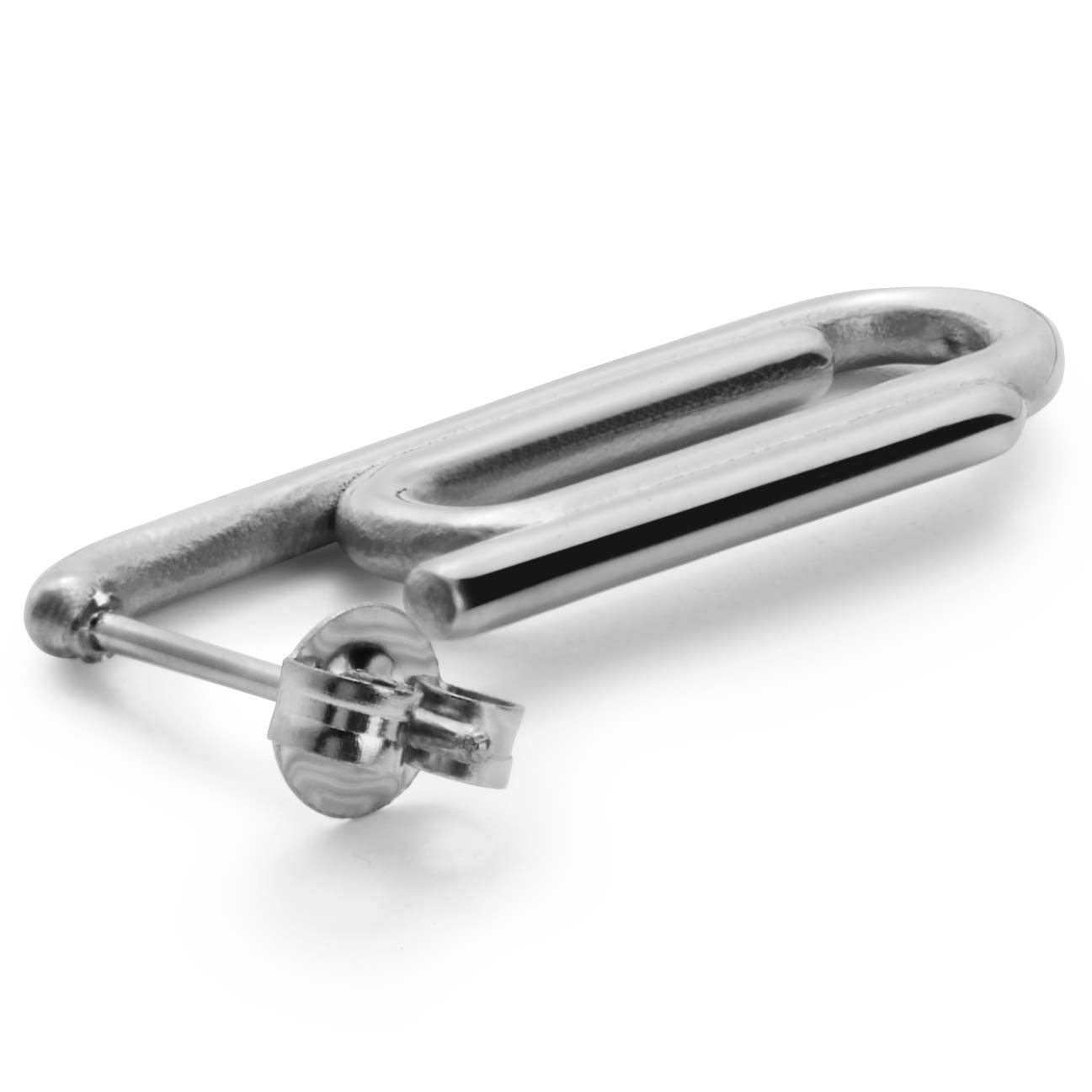 Floyd Stahl Büroklammer-Ohrstecker - 2