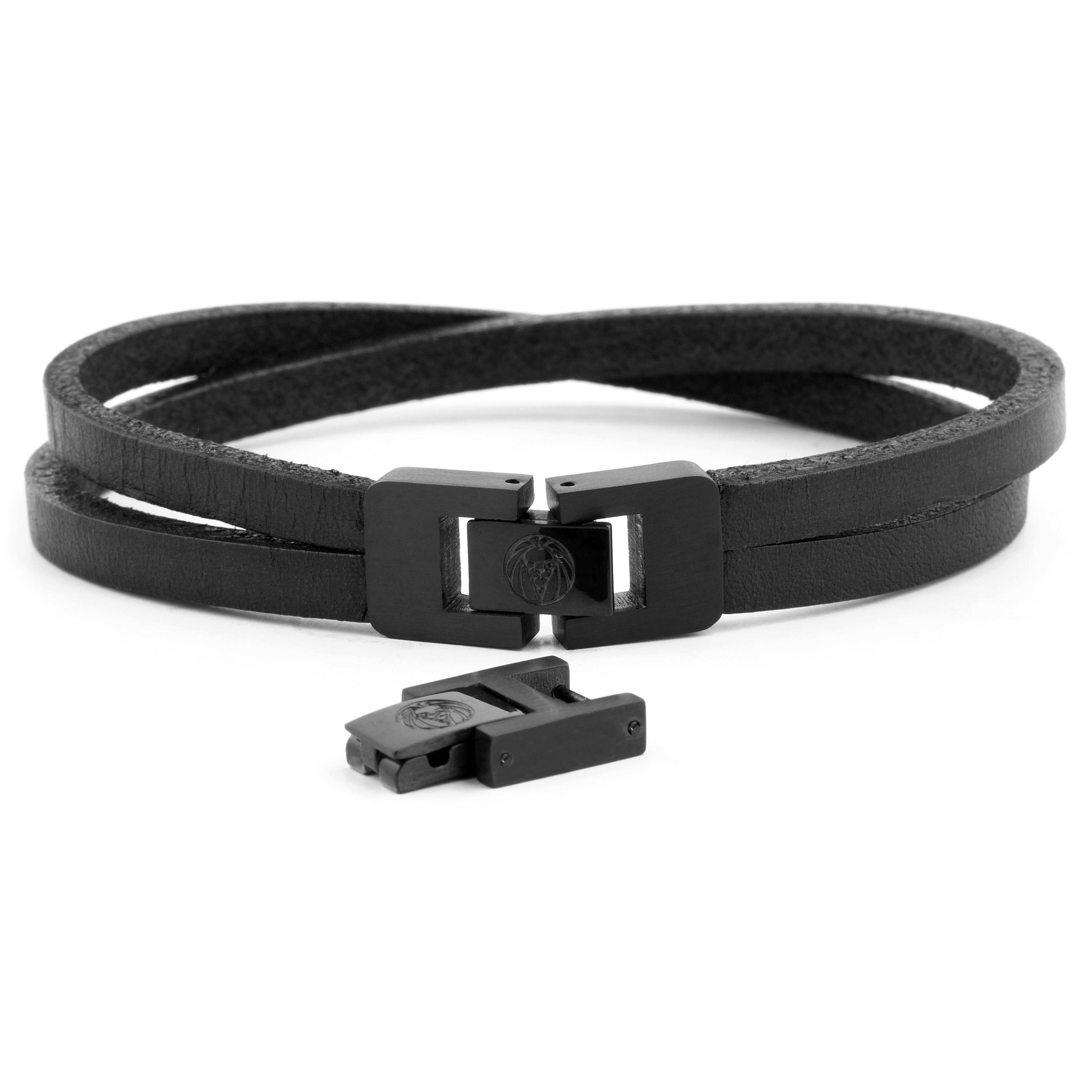Pulsera de una sola vuelta en negro y tonos oscuros Roy - 8