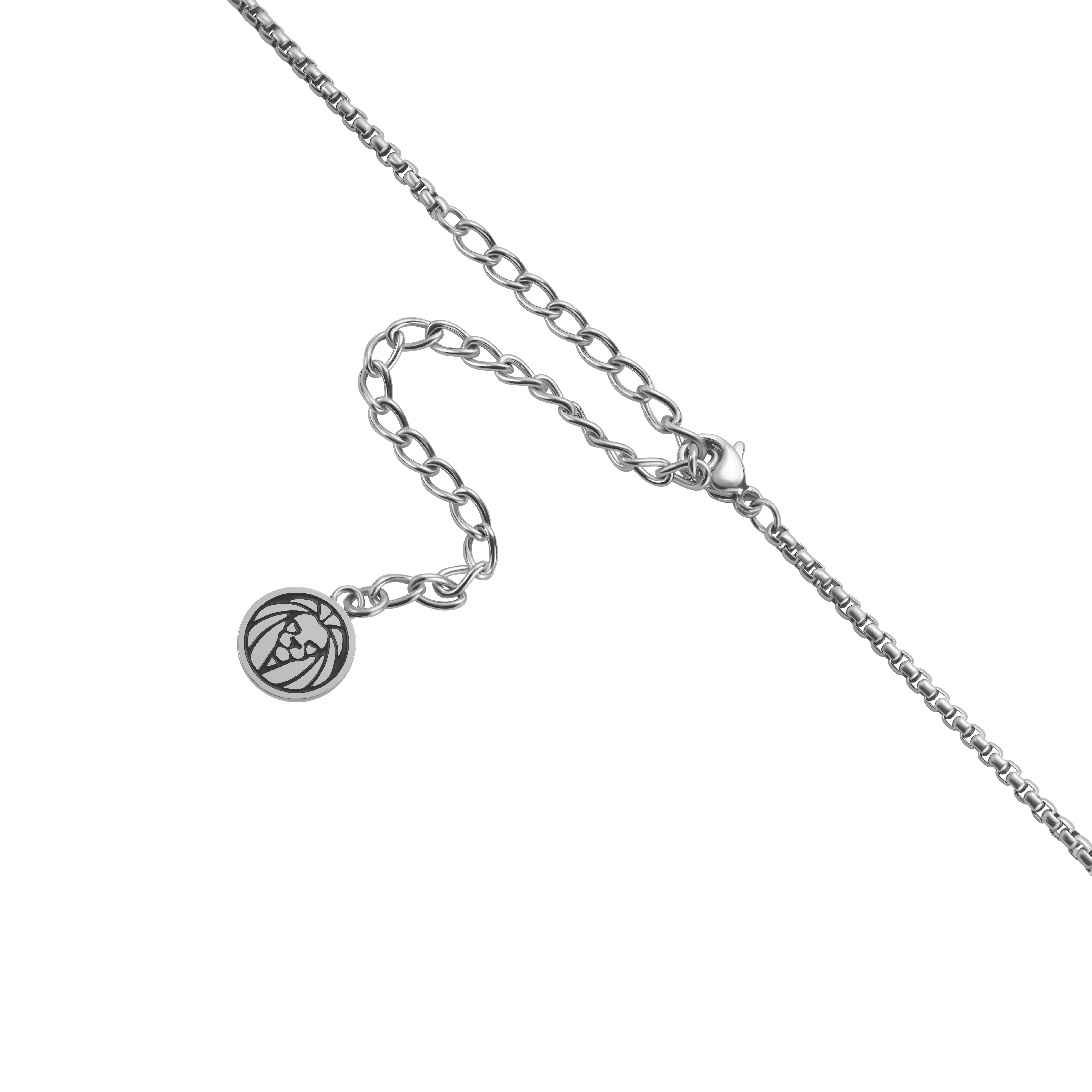 Matte Silver-Tone Stainless Steel Bar Pendant Necklace - 3