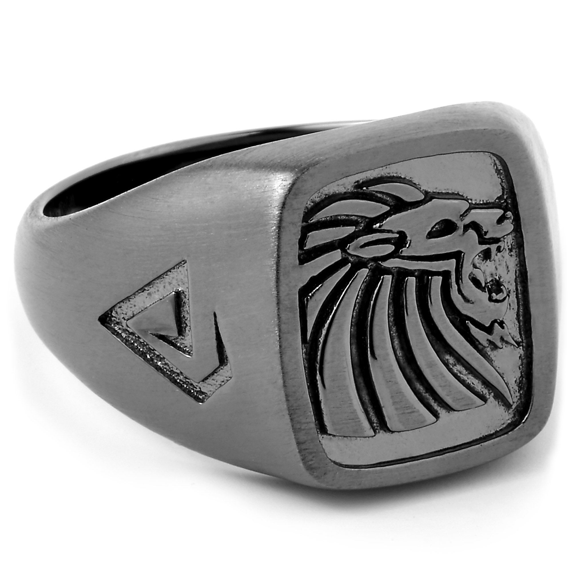 Løve Ring i Oxideret 925s Sølv - 2