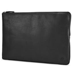 Montreal | Small Black Leather Laptop Sleeve