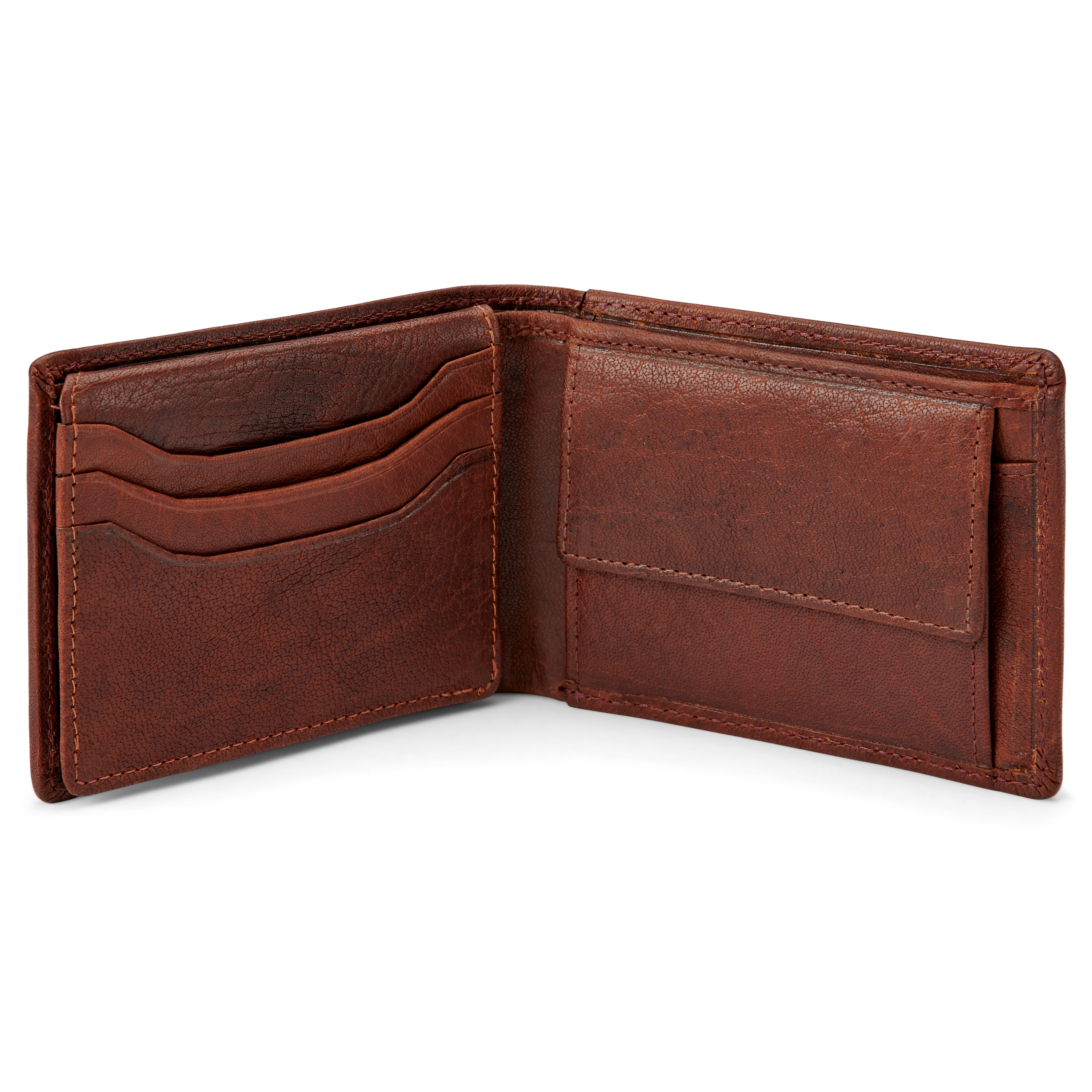 Portefeuille en cuir à rabat brun havane Montréal - 2