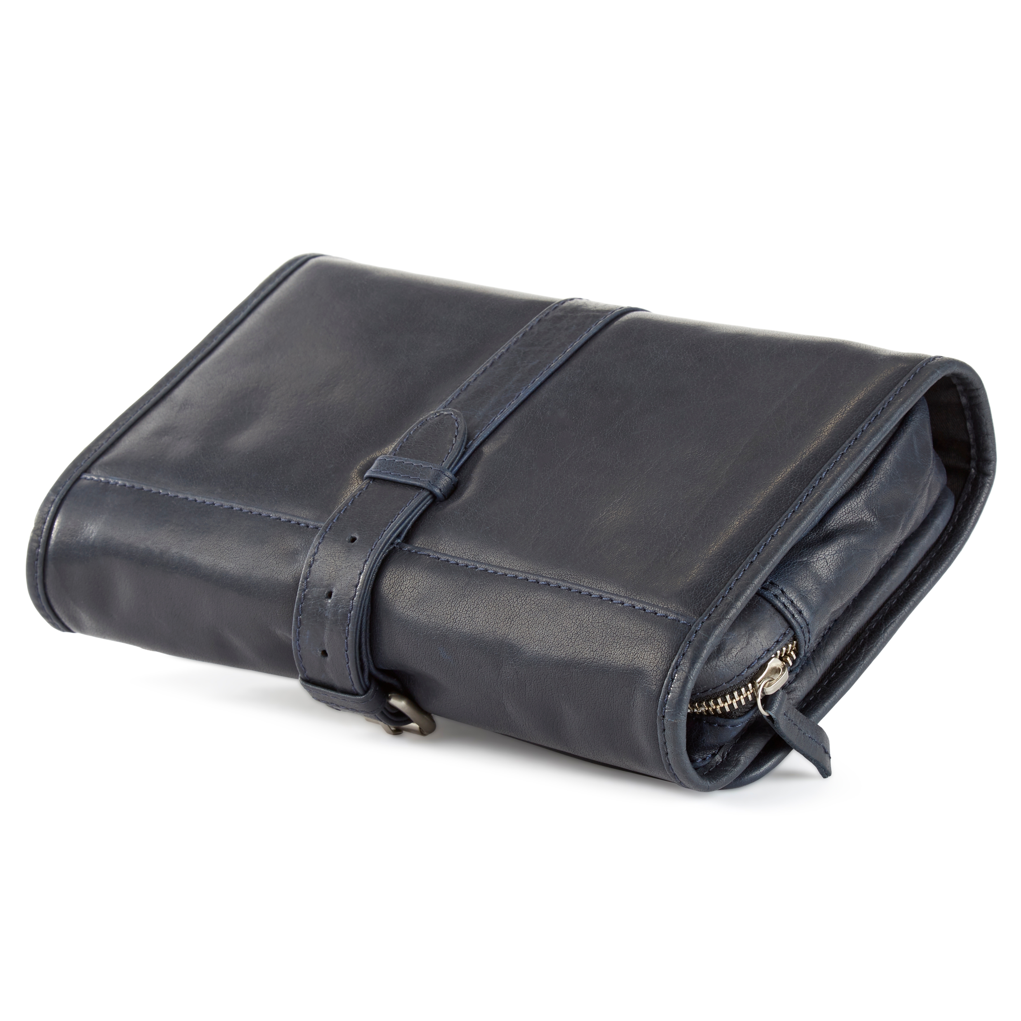 Montreal Utbrettbar Marineblå Toalettmappe av Skinn - 4