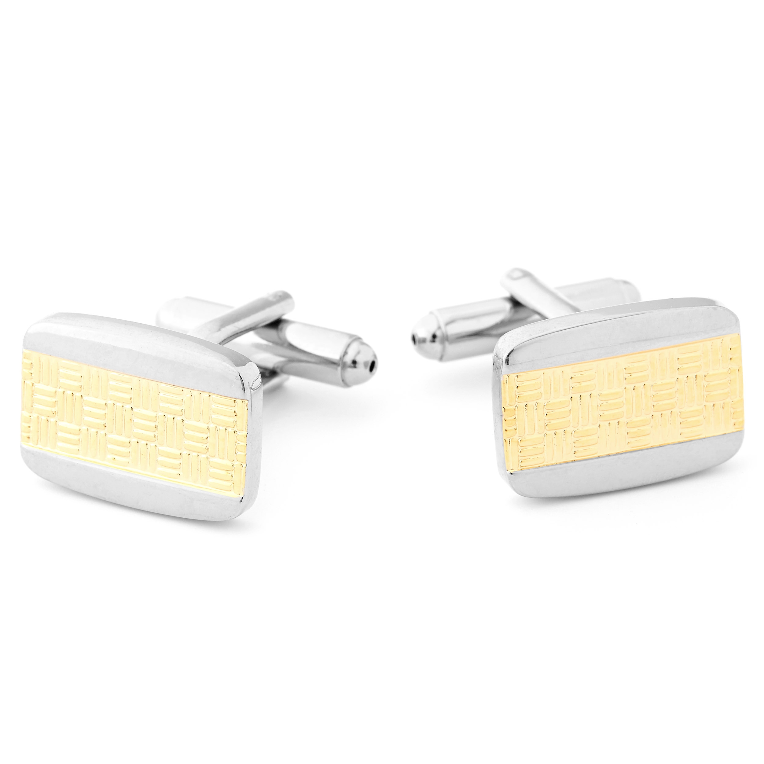 Silberne Manschettenknöpfe mit goldener Verkleidung - 1
