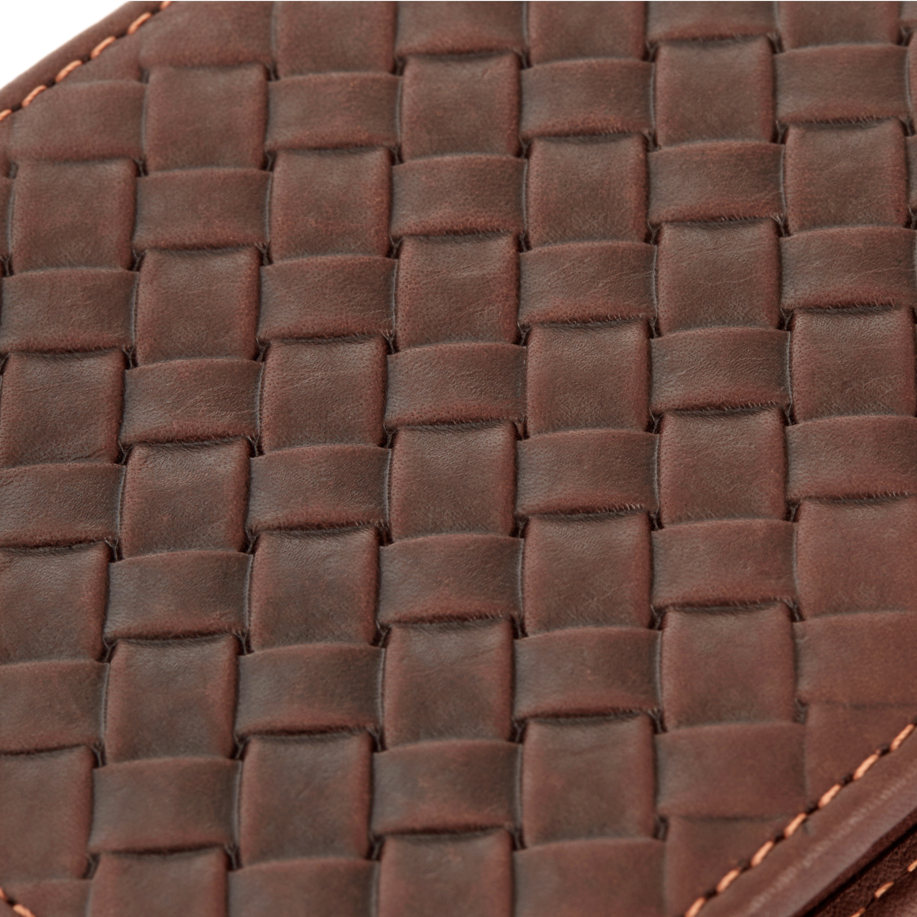Brown Woven Leather Wallet - 6