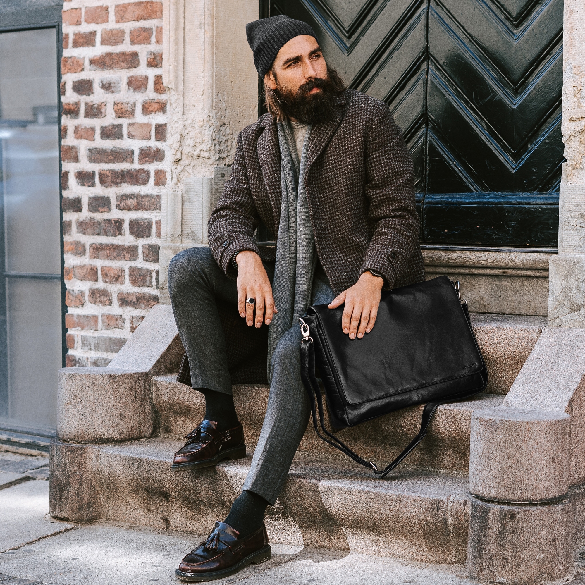 Kaleb Grey Merino Kane Beanie - 4