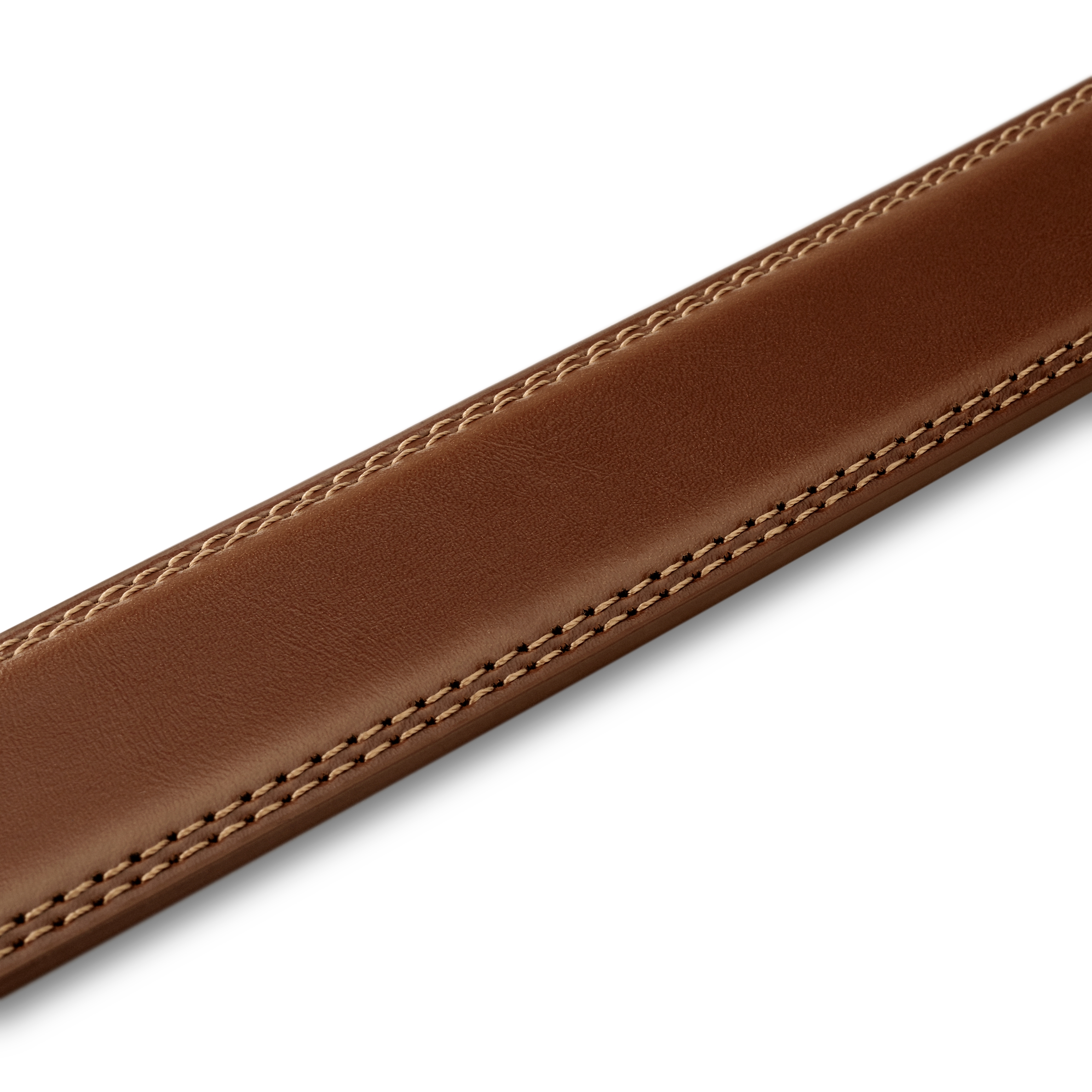 Light Brown Glossy Faux Leather Belt - 5
