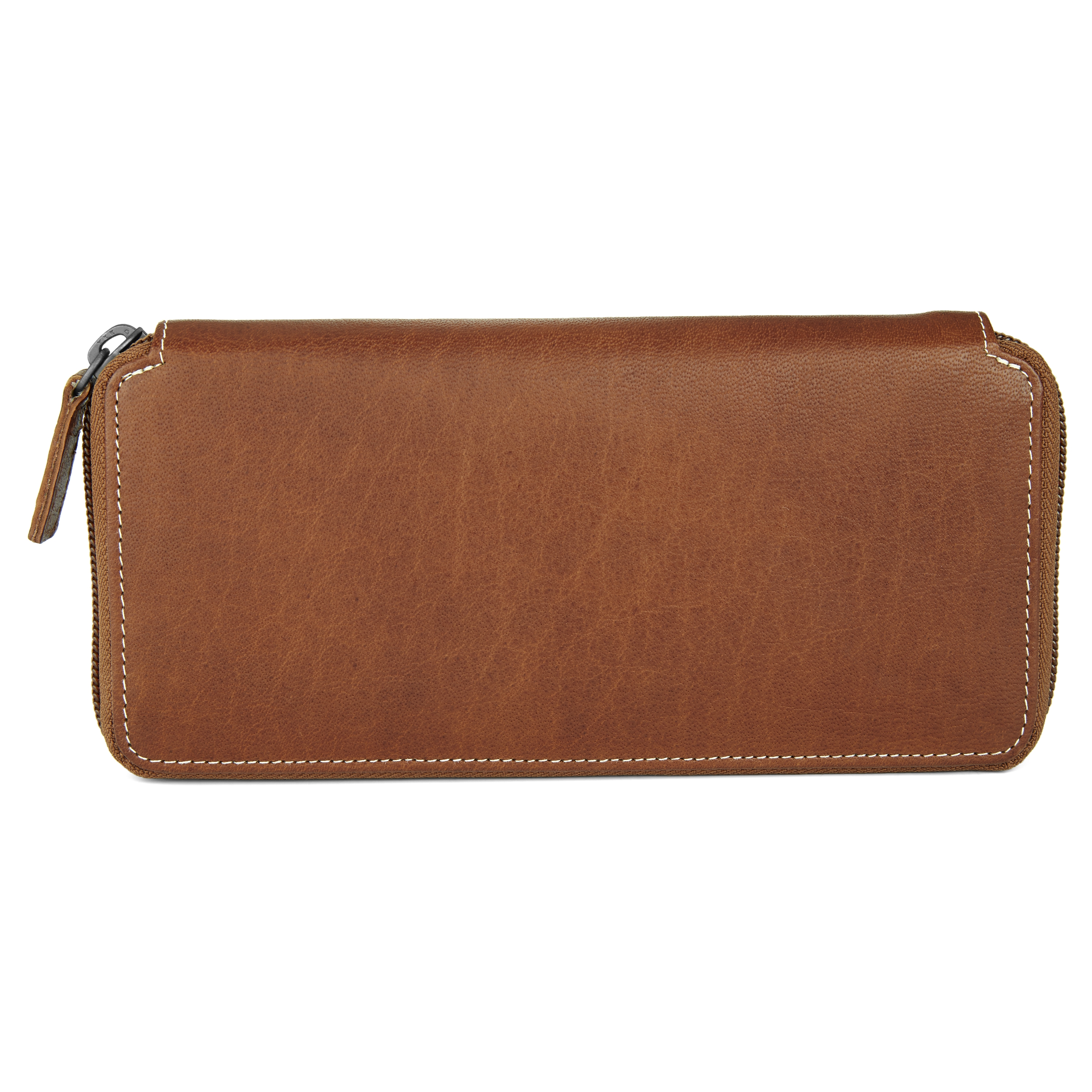  Cartera grande y clásica de cuero canela Oxford - 4