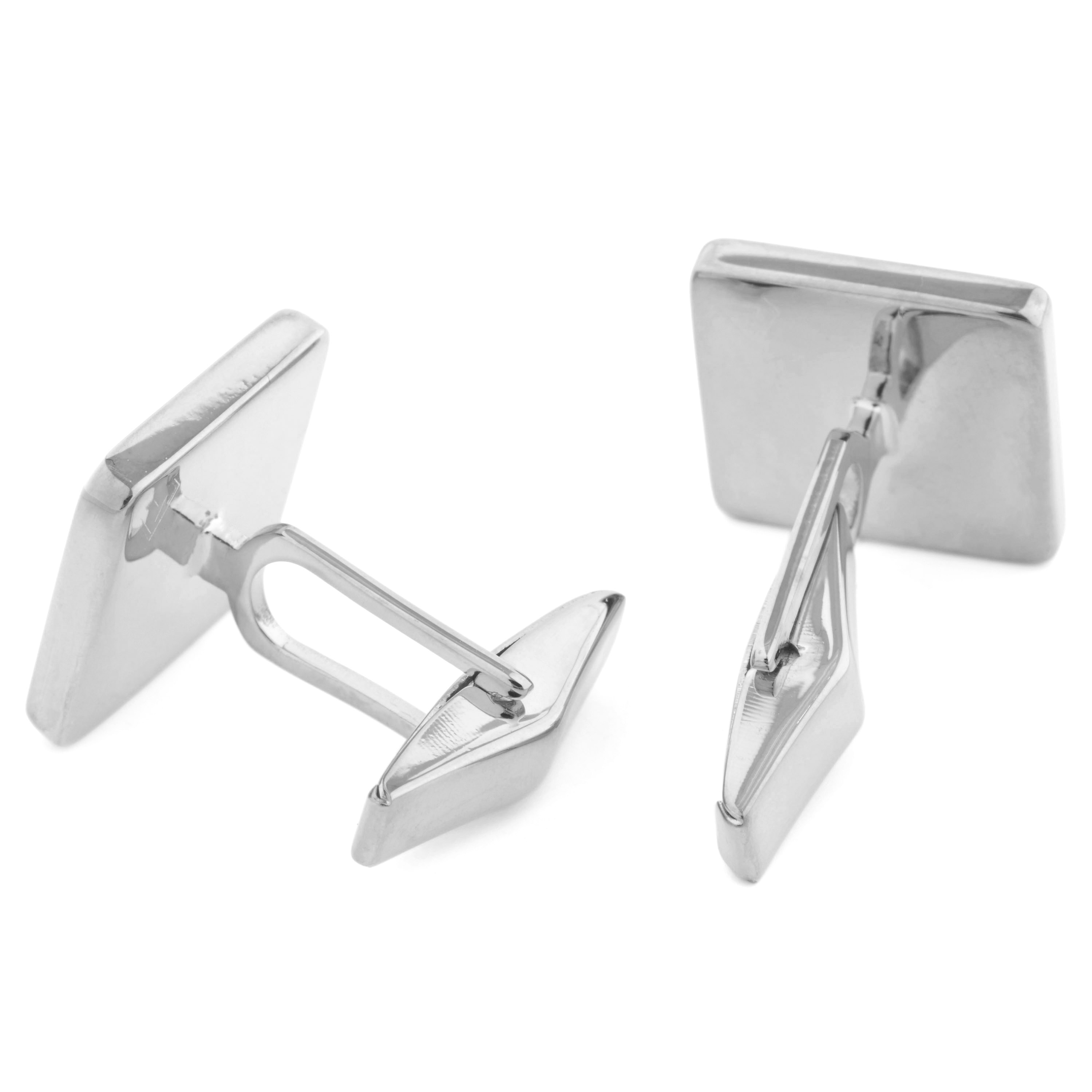 925s Silver Svarta Inläggningar Manschettknappar - 3