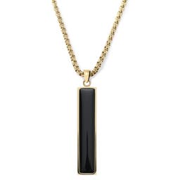 Orisun | Gold-Tone Black Onyx Line Pendant Necklace