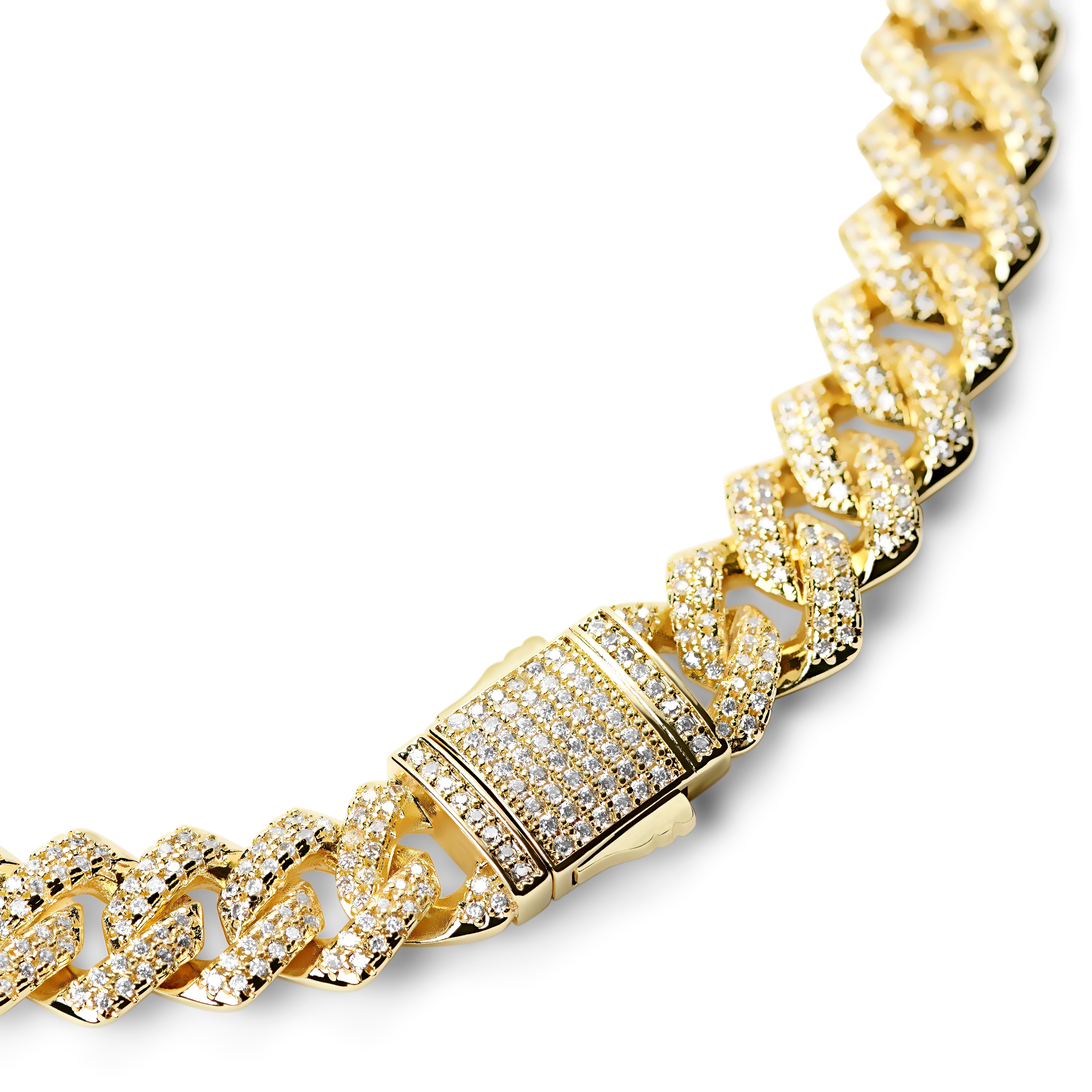 Nicos | 12 mm Glimtende Guldfarvet Diamant Kæde Zirconium Halskæde - 3