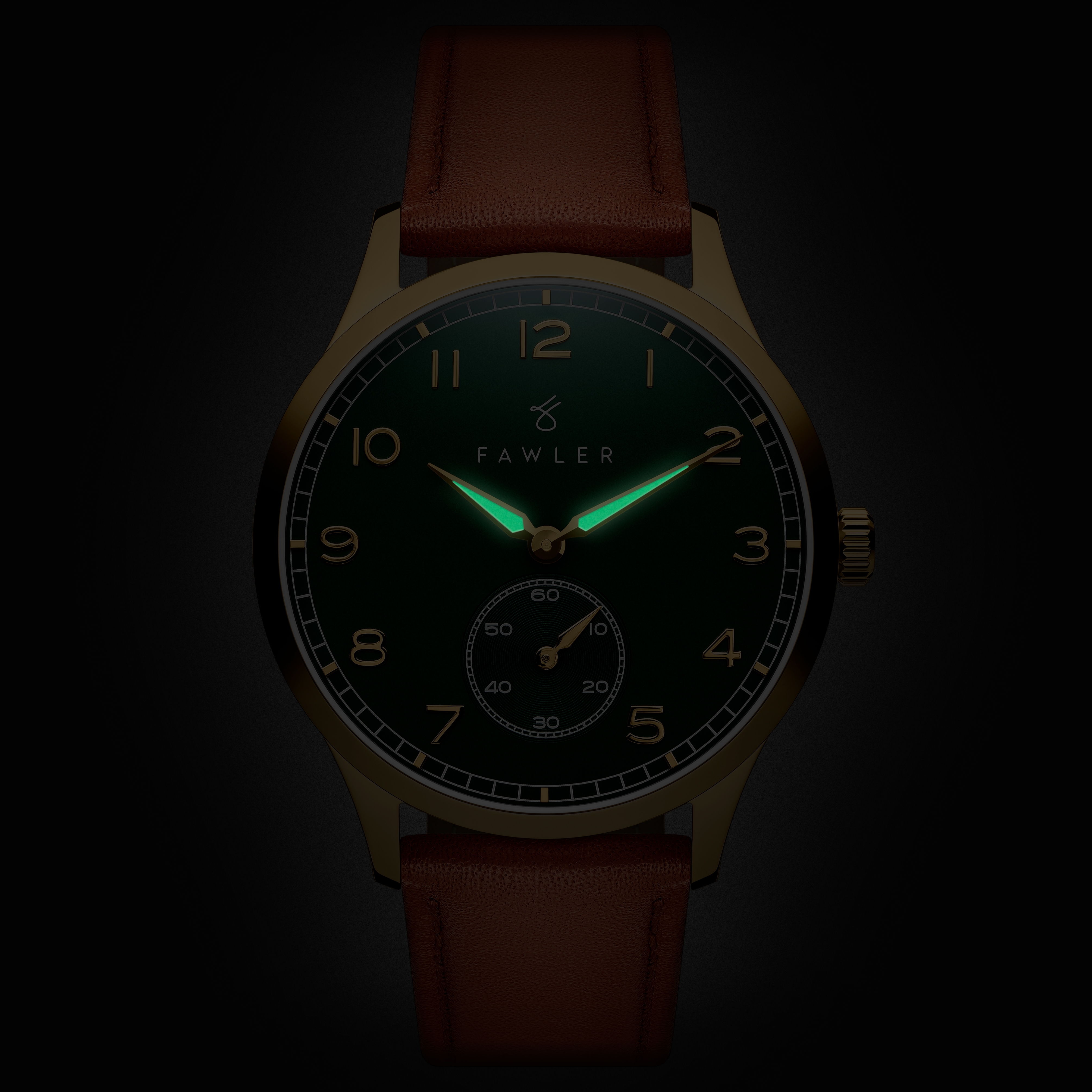 Adrien | Limited Edition Guldfarvet Grøn Emalje Rustfri Stål Ur - 2