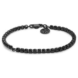 Amager | Bracelet en acier inoxydable noir avec zircones noires