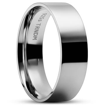 1/4" (7 mm) Polished Rhodium-Plated Sterling Silver Ring 1/4" (7 mm) Polished Rhodium-Plated Sterling Silver Ring