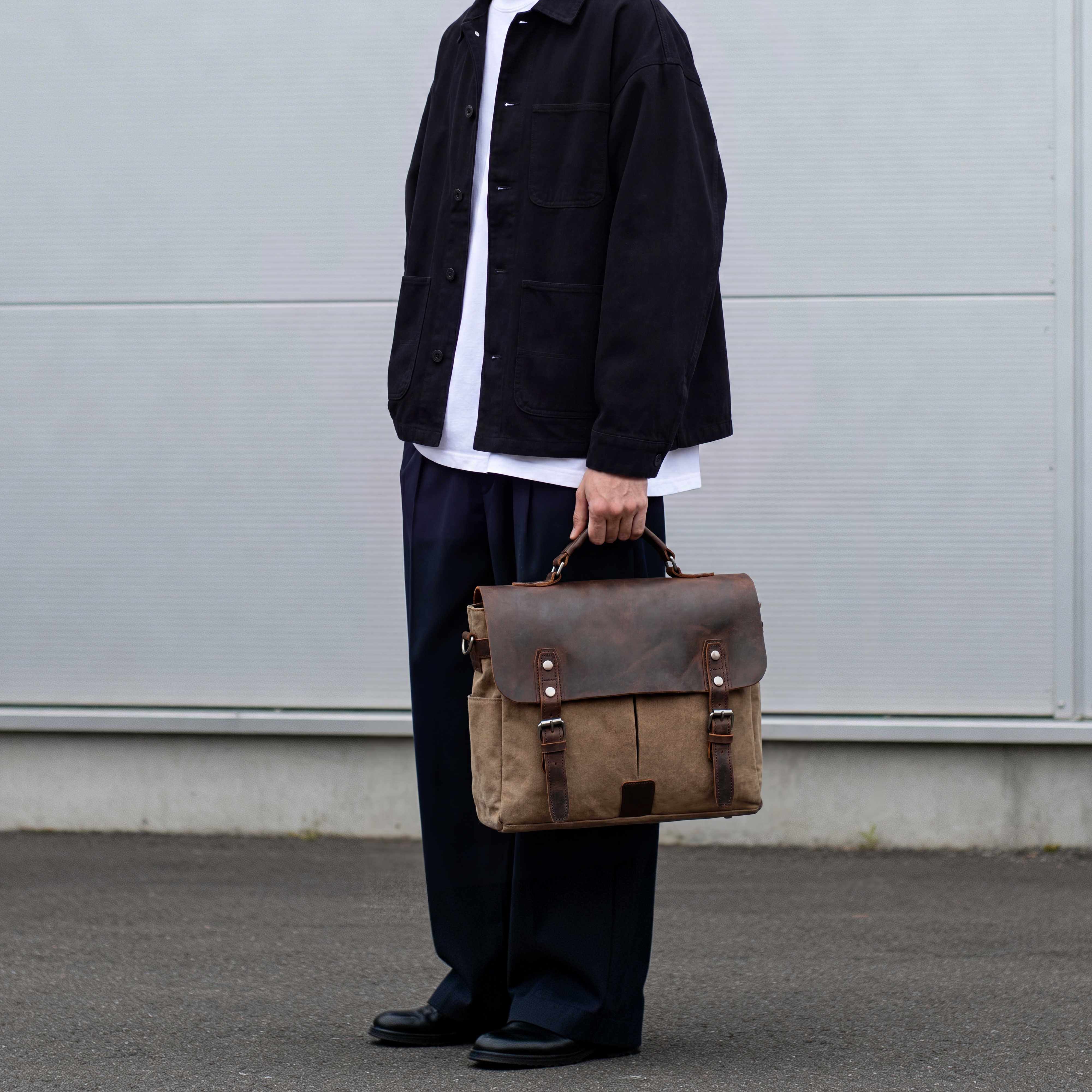 Lysebrun Vintage Style Messenger Taske - 3
