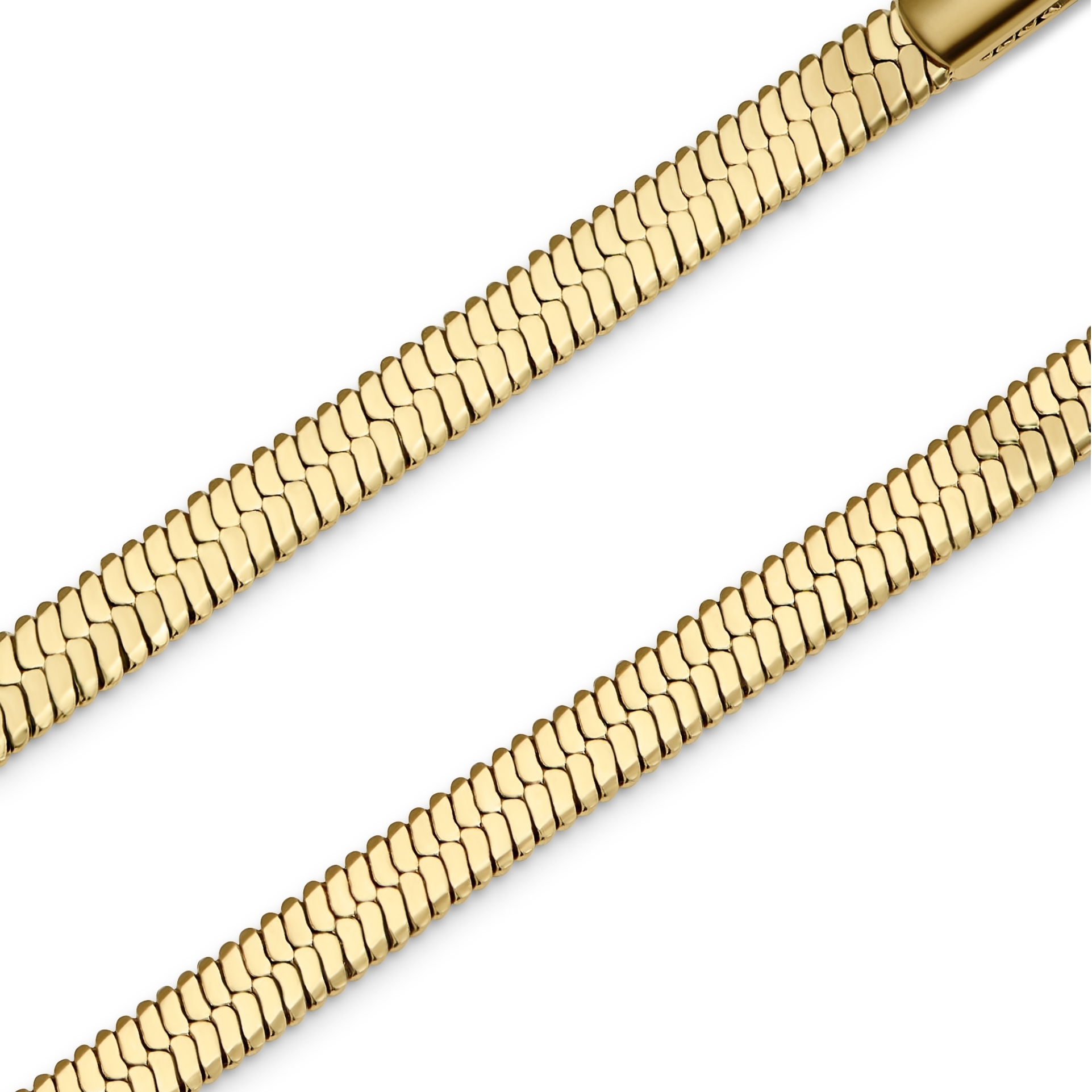 Essentials | 3 mm Gold-Tone Herringbone Chain Bracelet - 4