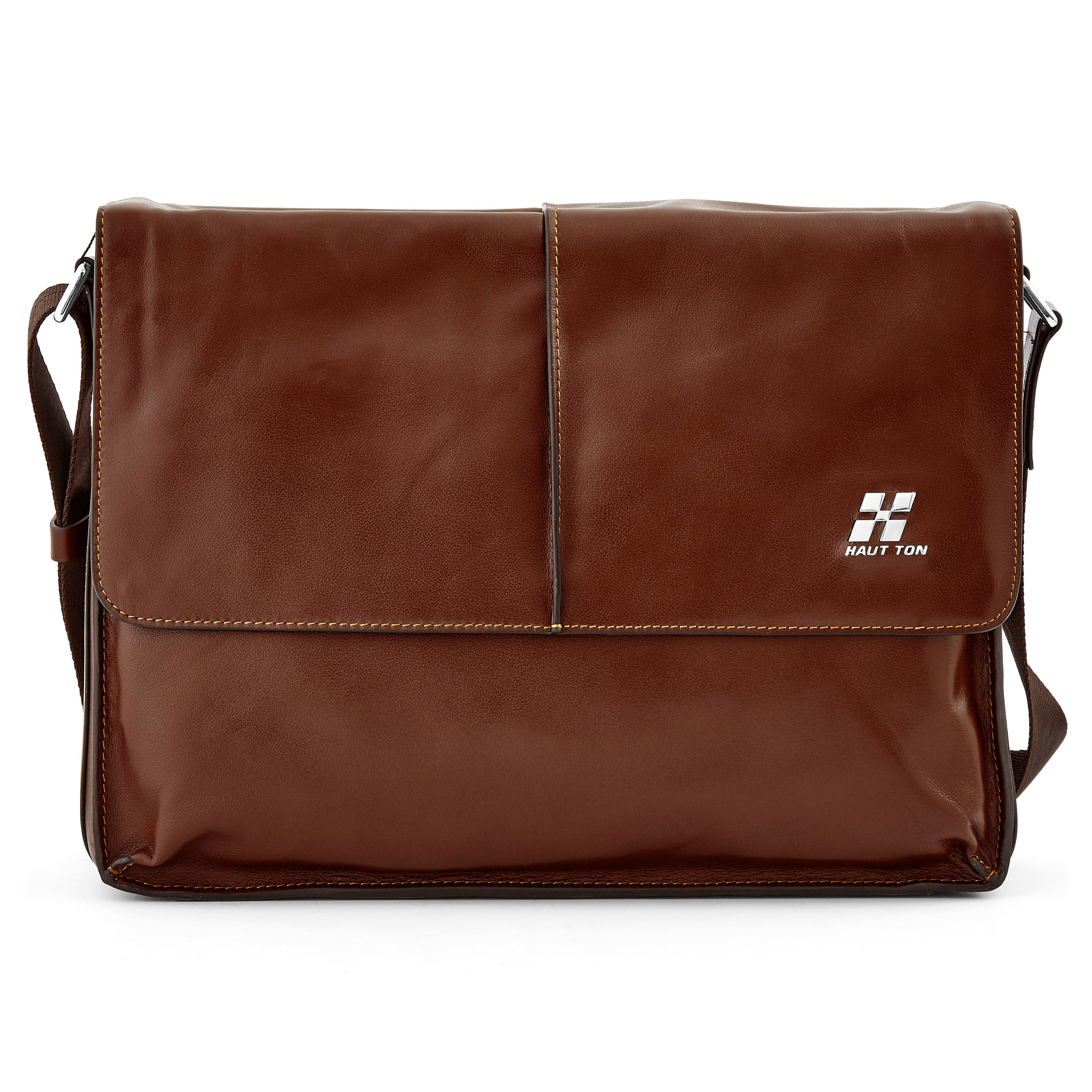Hautton Skulderveske i Brunt Skinn - 3