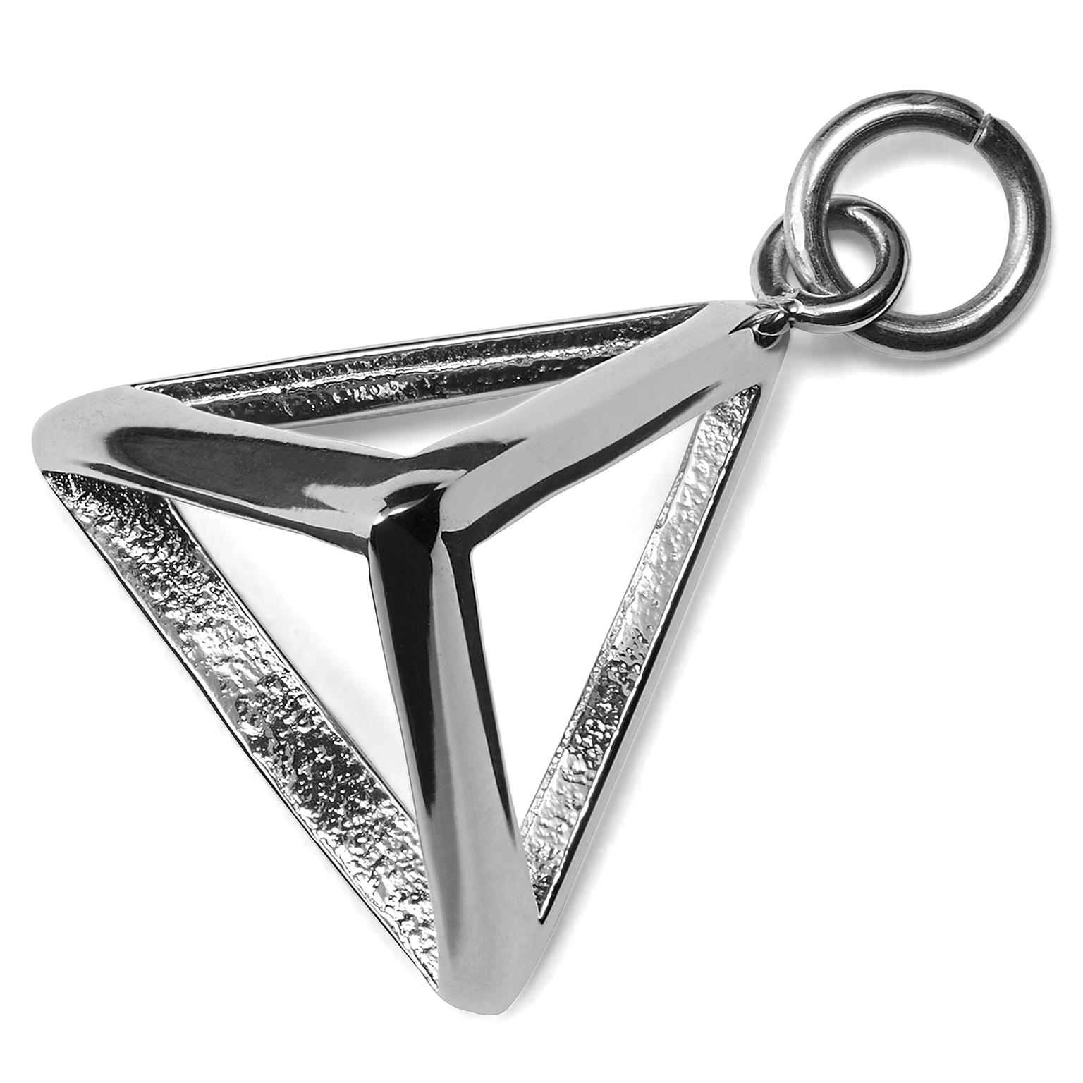 Silver-Tone Steel Triangle Charm Silver-Tone Steel Triangle Charm