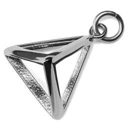 Silver-Tone Stainless Steel Pyramid Charm