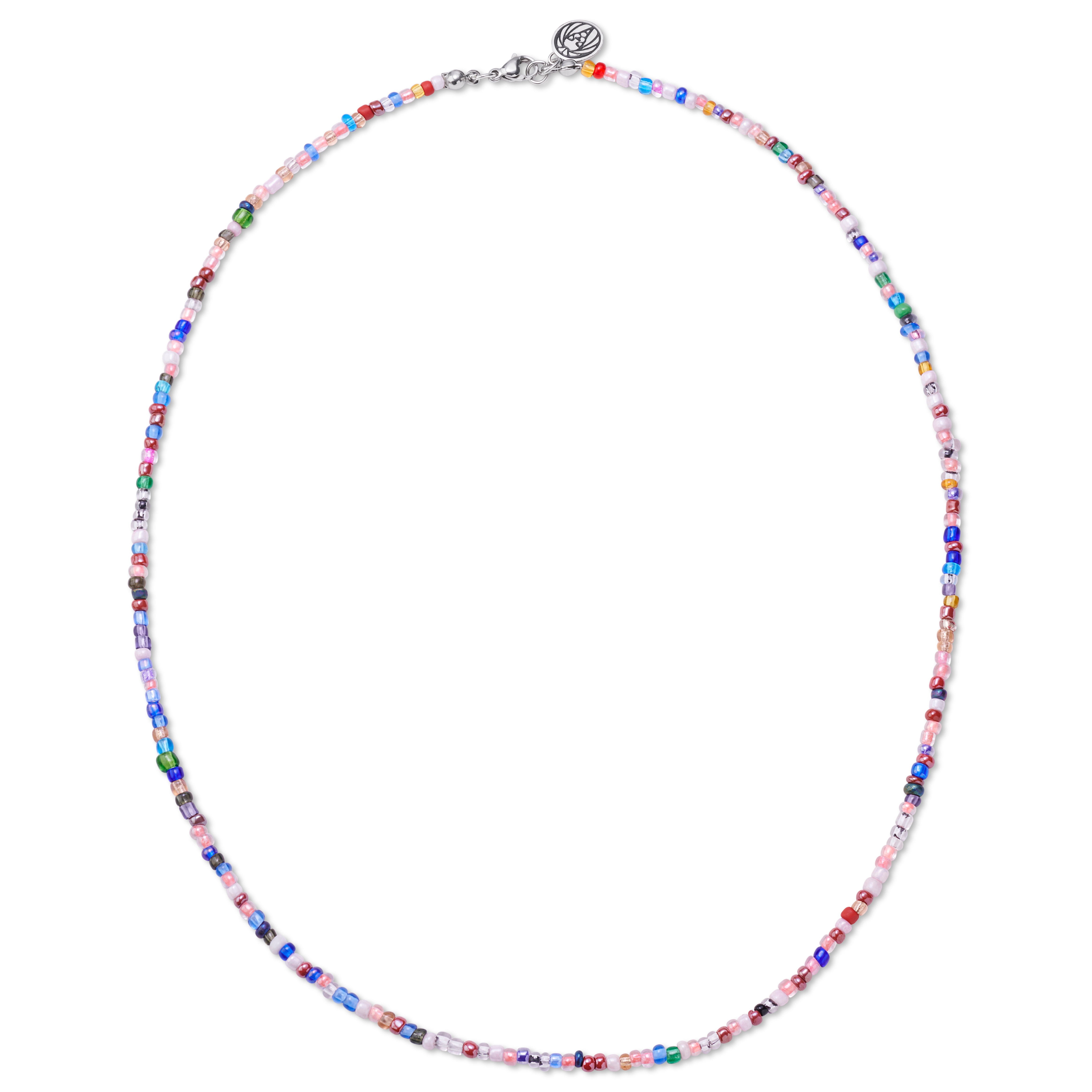 Amalfi | Barevný růžový náhrdelník ze skleněných korálků - 3