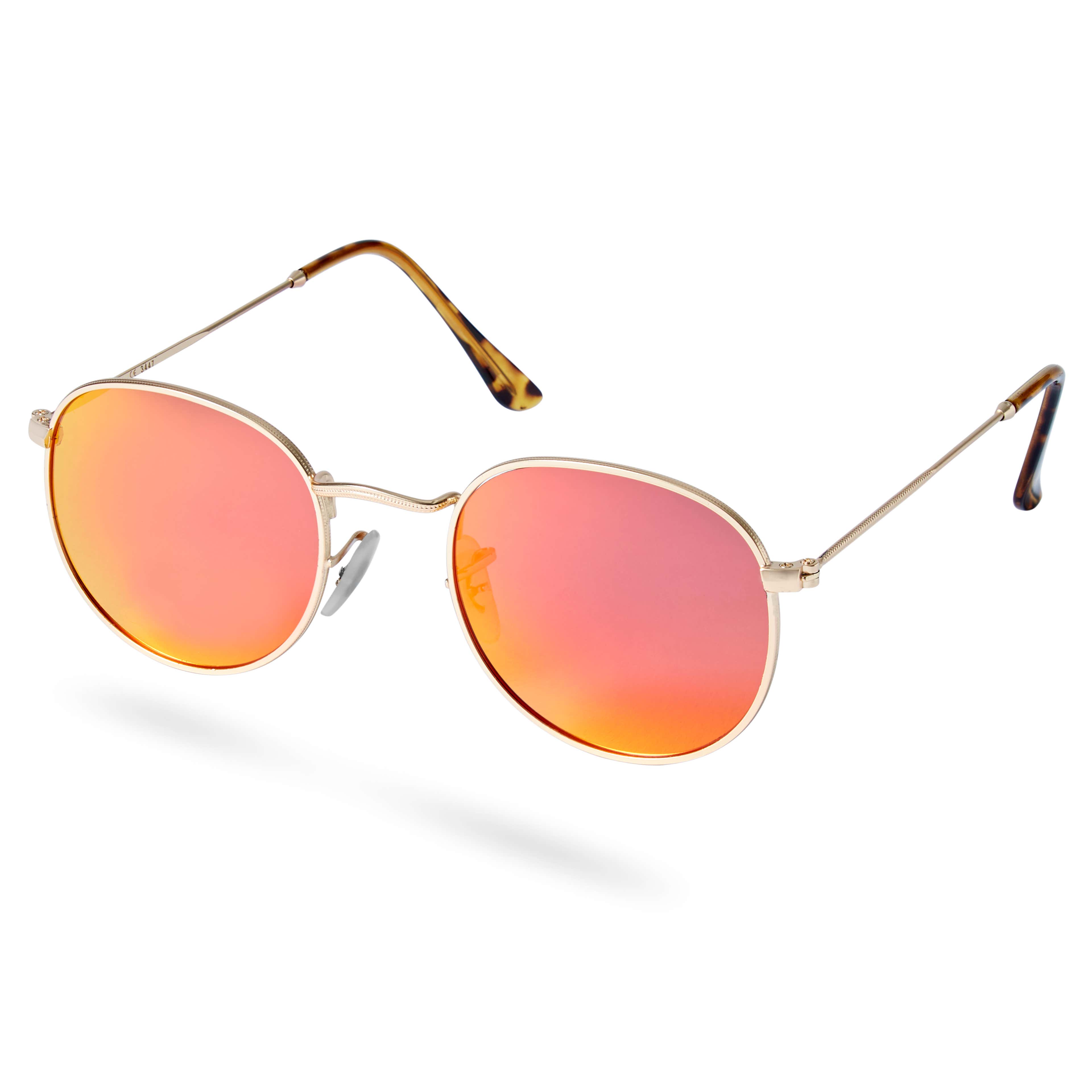 Dandy aranyszínű keretes, rózsaszín polarizált lencsés napszemüveg