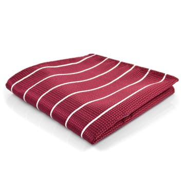 Bordeaux & White Striped Pocket Square Bordeaux & White Striped Pocket Square
