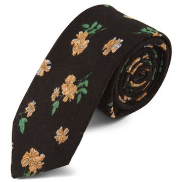 Black & Orange Floral Tie Black & Orange Floral Tie