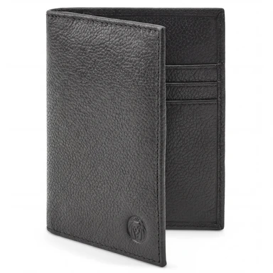 Black Leather RFID-Blocking Card Holder Wallet Black Leather RFID-Blocking Card Holder Wallet