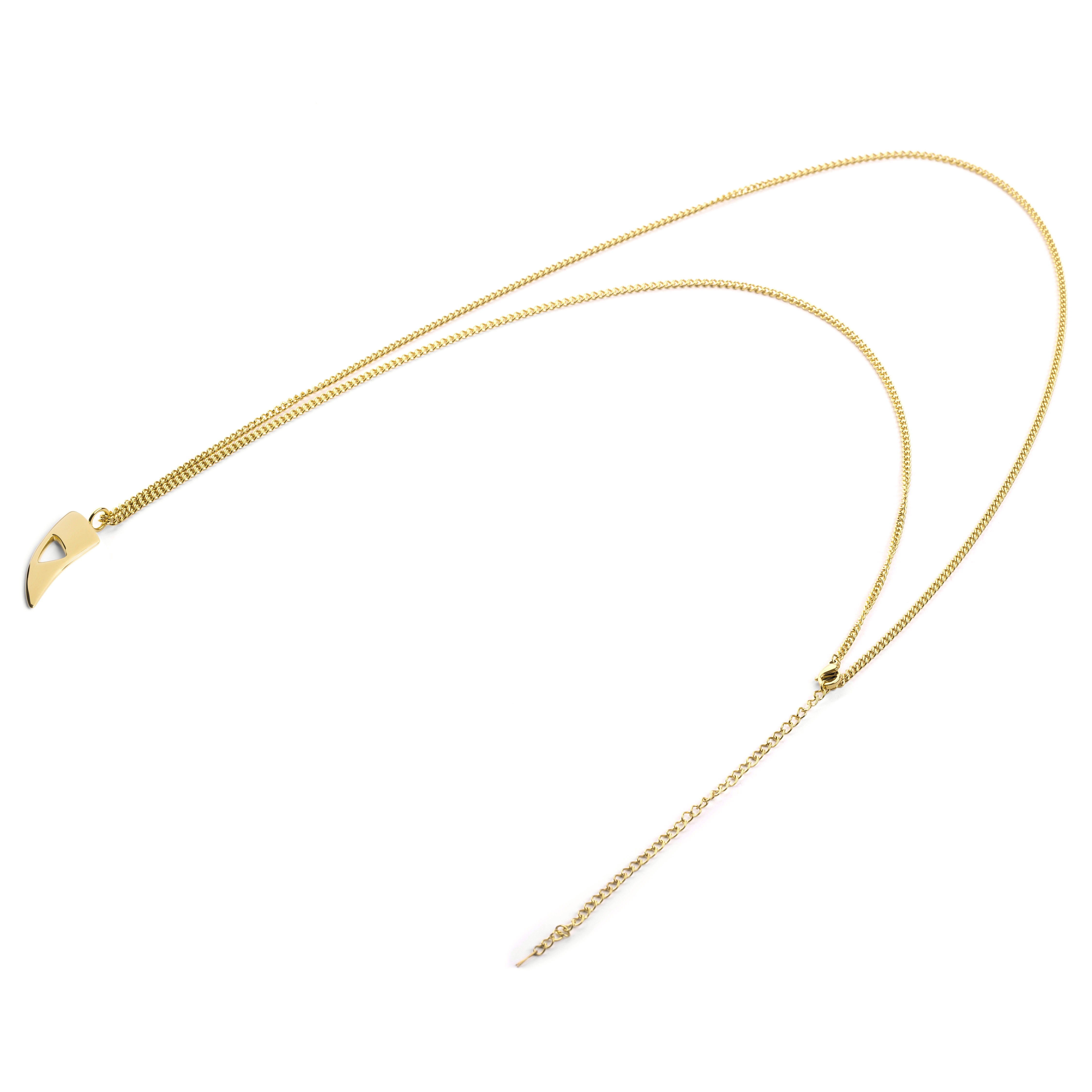 Златисто стоманено колие с изрязана фигура - 2