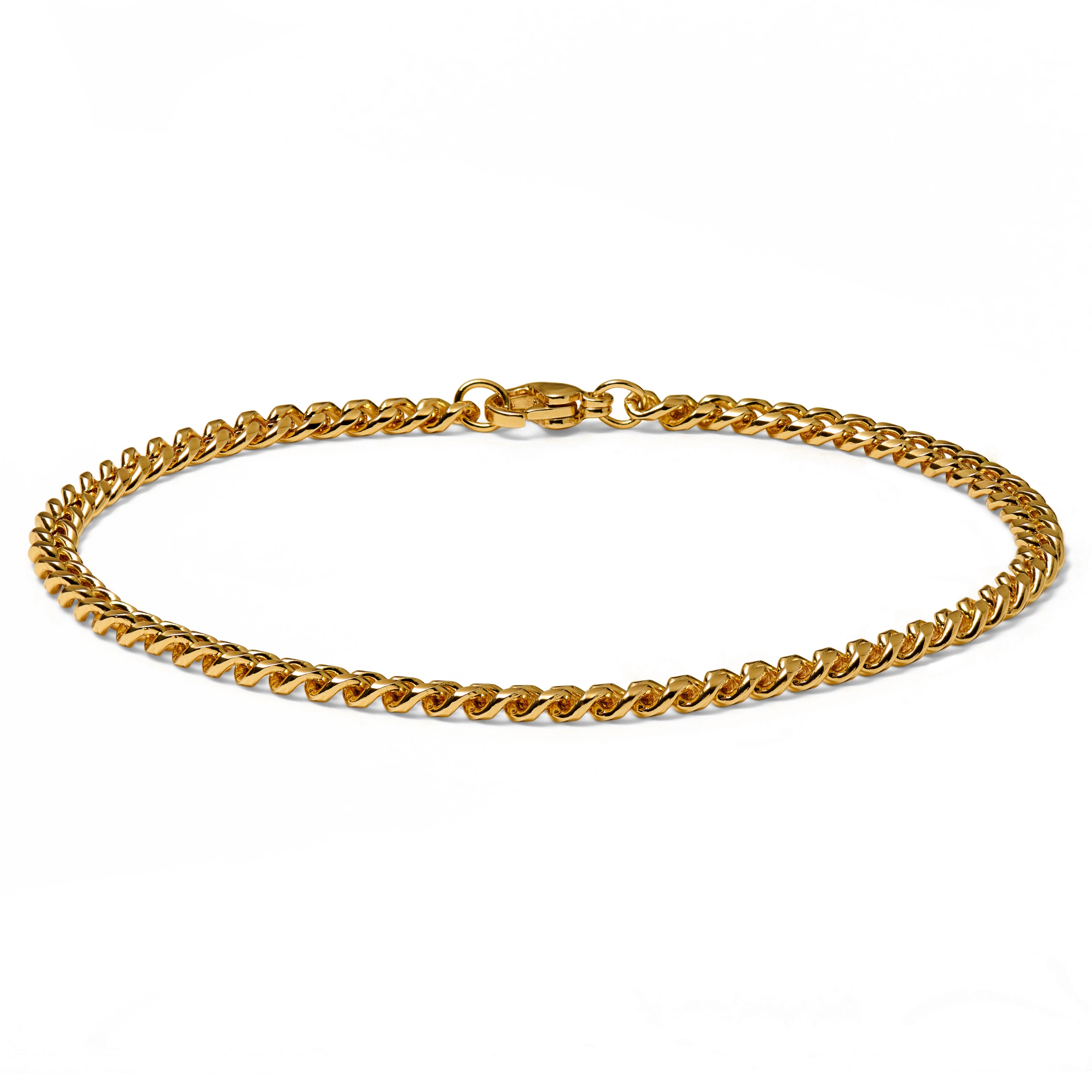 Bracelet chaîne à mailles dorées - 4 mm