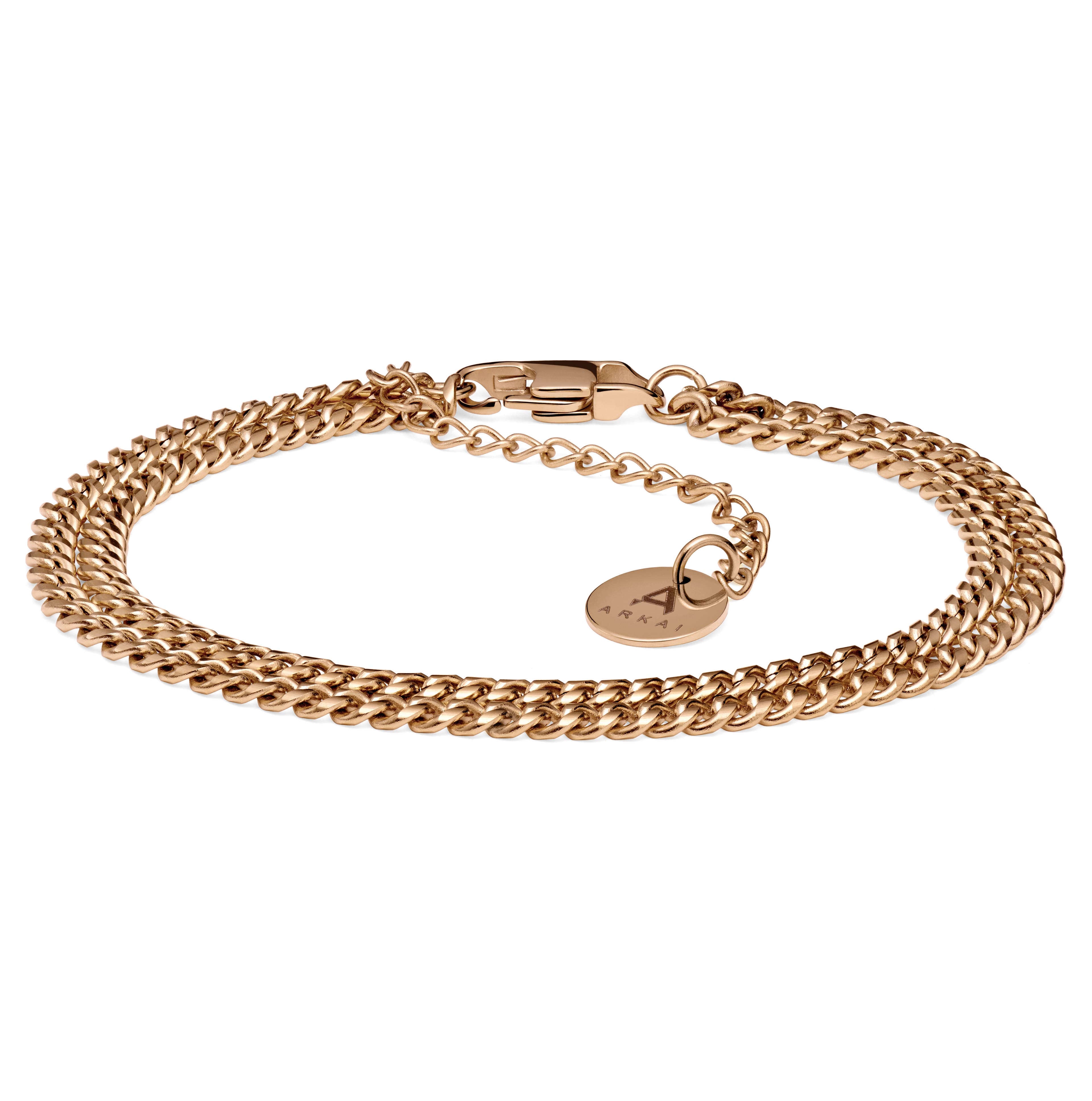 Rico | Rose Gold-Tone Double Curb Chain Bracelet