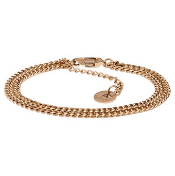 Rico | Rose Gold-Tone Double Curb Chain Bracelet