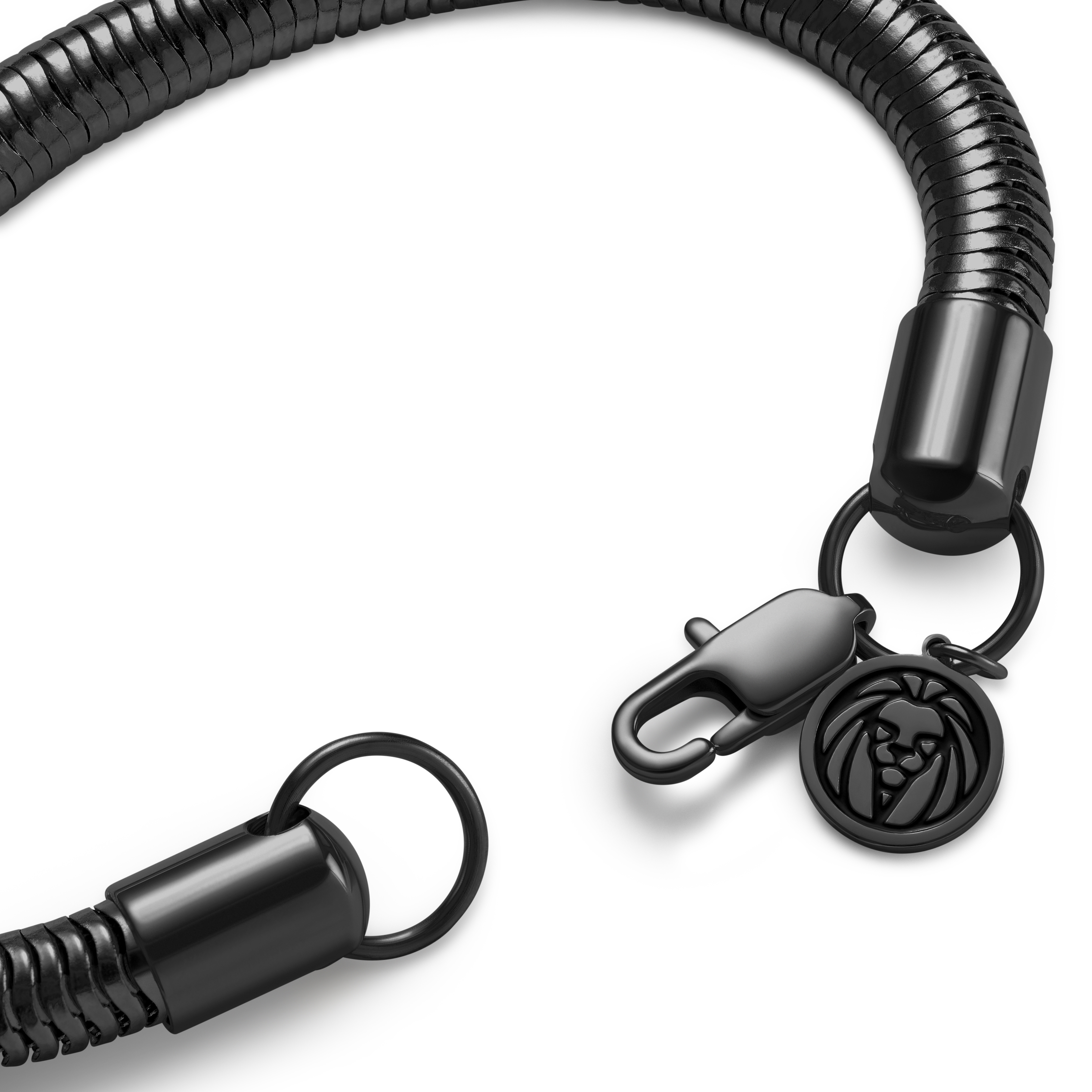 Essentials | Bracelet à chaîne serpent gunmetal noir 6 mm - 5