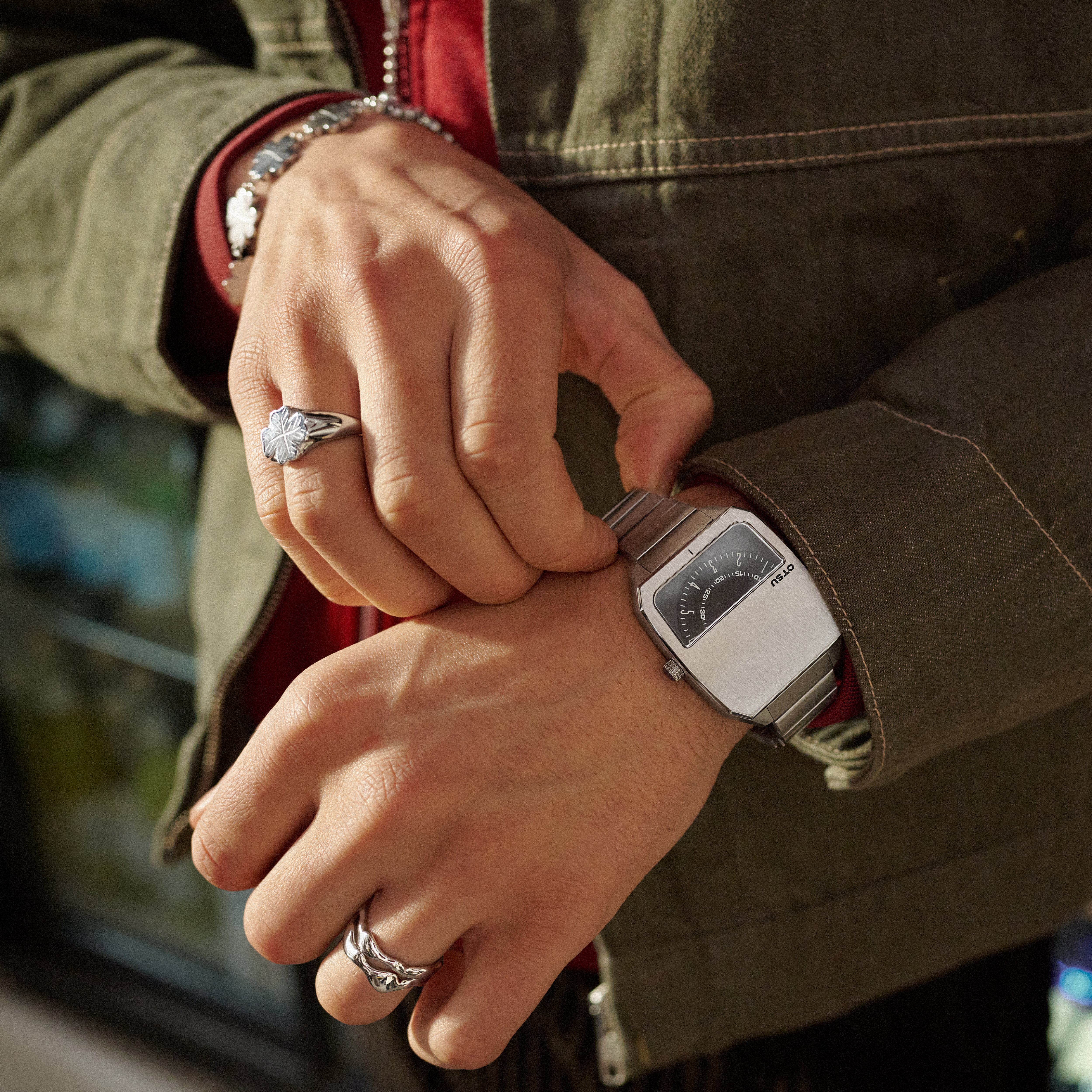 Hoc | Silver-tone Stainless Steel Half Dial Watch - 5