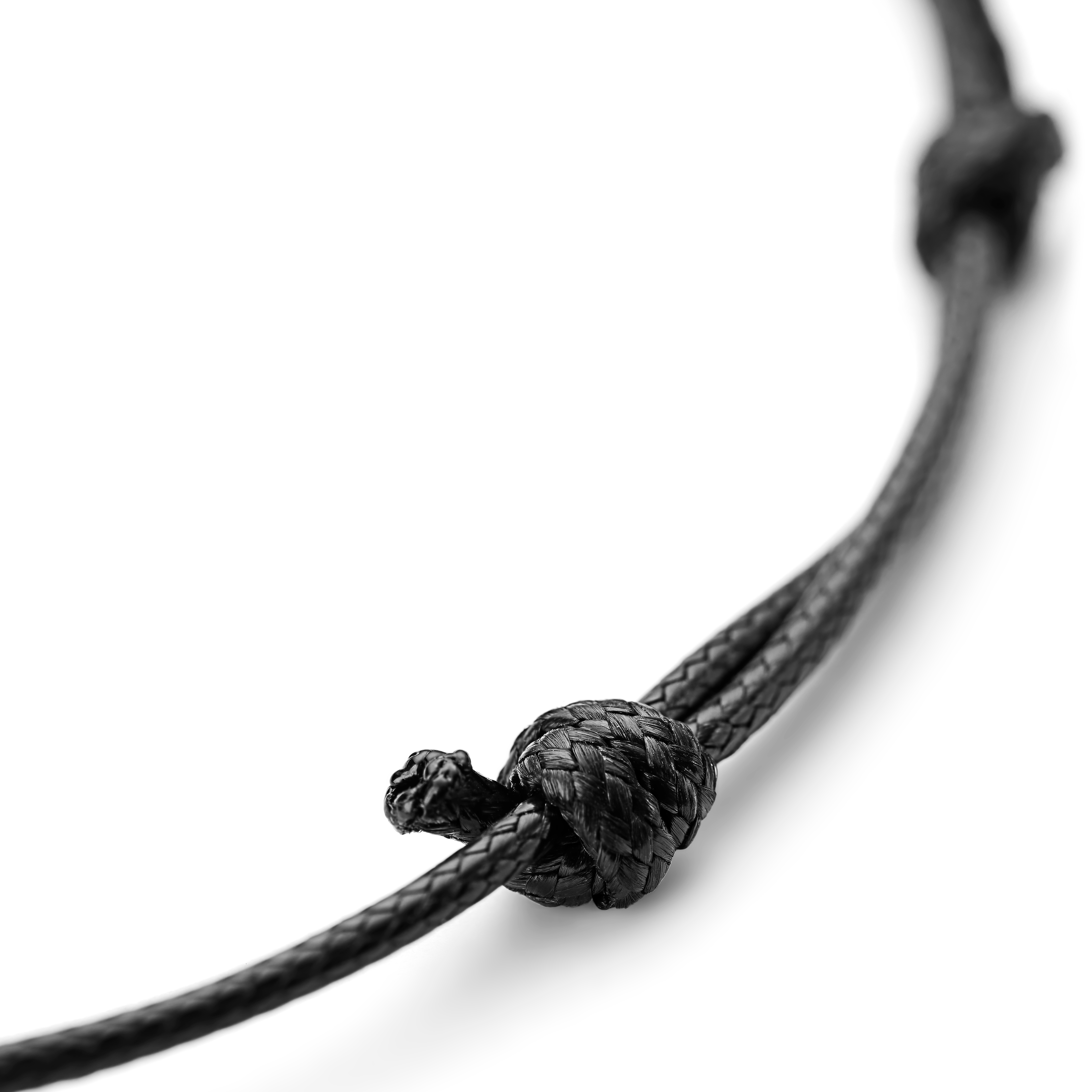 Set de bracelets en onyx noir, coton et cuir - 4