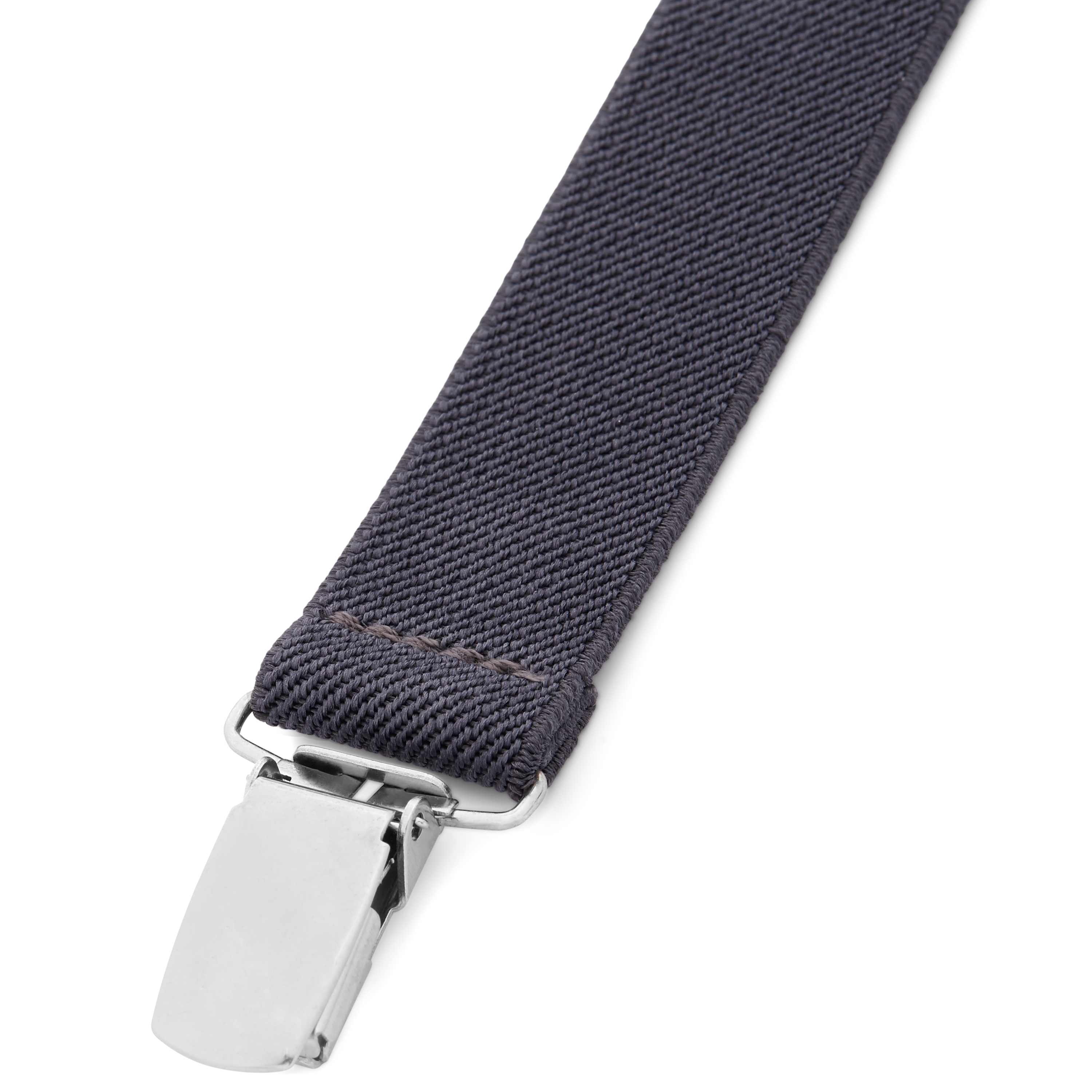 Dark Grey Slim Clip-On Suspenders  - 3