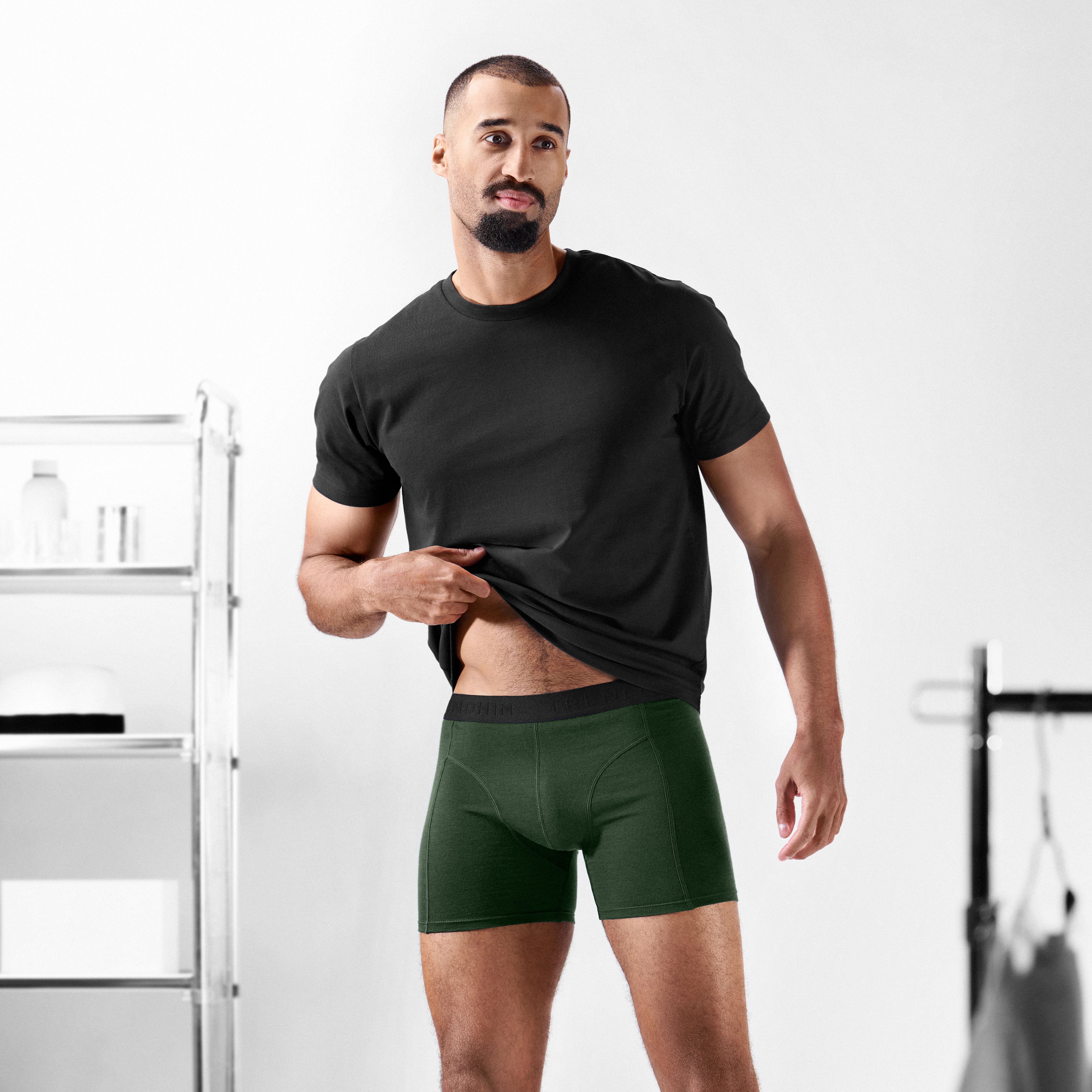 Large - FeatherFeel | 3-Pack Olive Green Merino Wool Boxer Briefs - 2