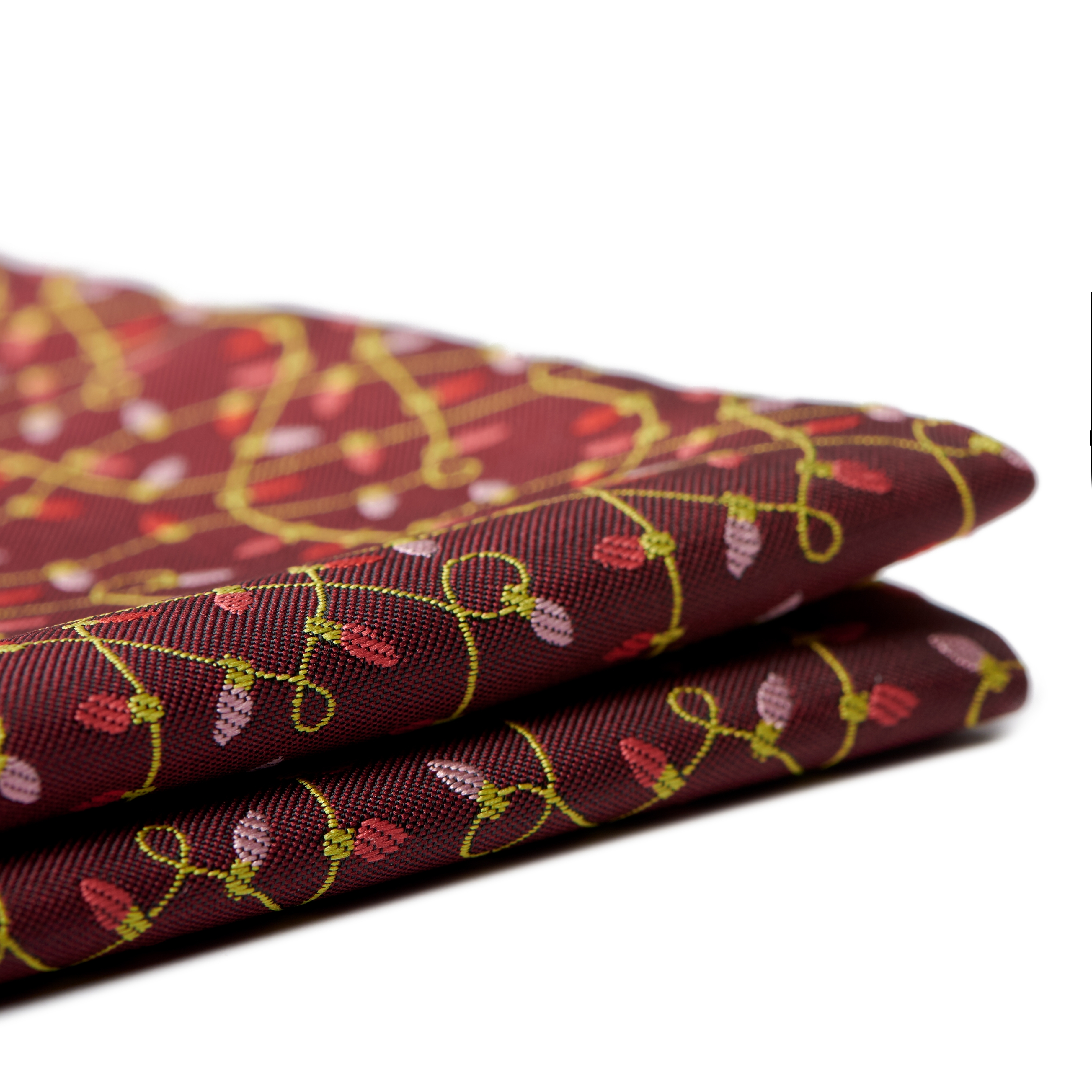 Burgundy Christmas Lights Pocket Square - 3