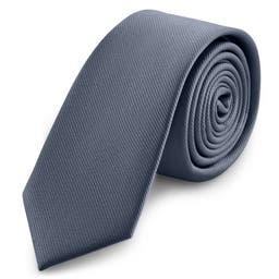 Cravată gri închis ripsată îngustă de 6 cm