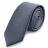 Vékony grafitszürke grosgrain nyakkendő - 6 cm