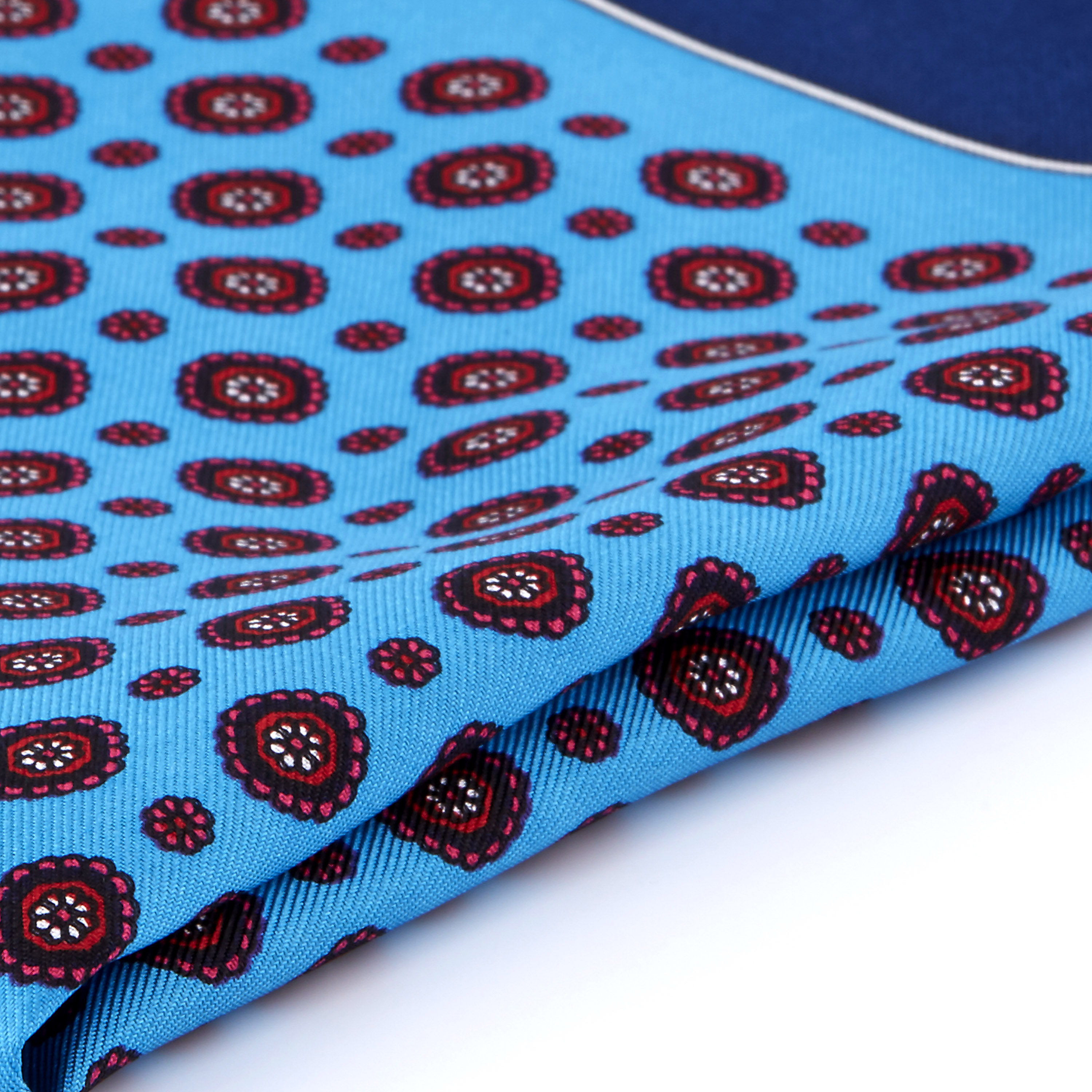 Seiden Einstecktuch In Rot & Blau  - 2