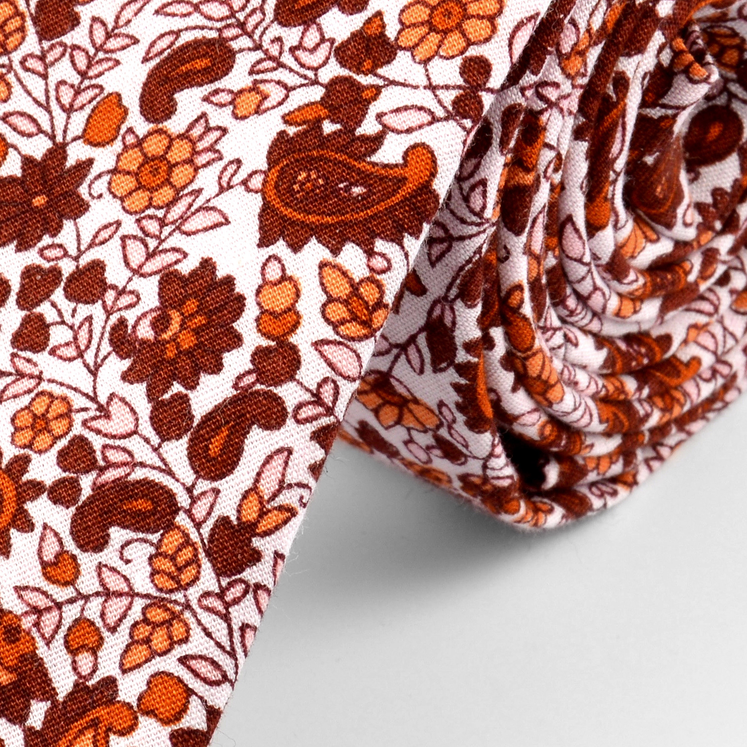 Röd Blommig Bomullsslips - 2