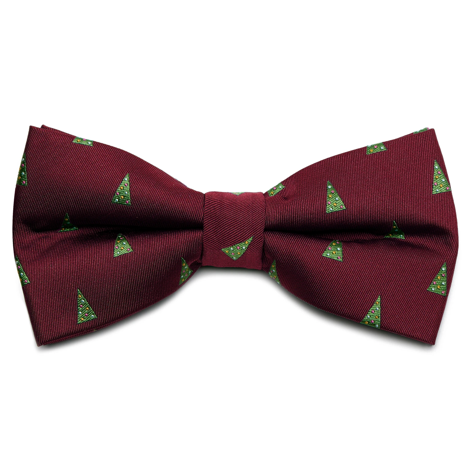 Burgunderrote Weihnachtsfliege Mit Weihnachtsbäumen Burgunderrote Weihnachtsfliege Mit Weihnachtsbäumen