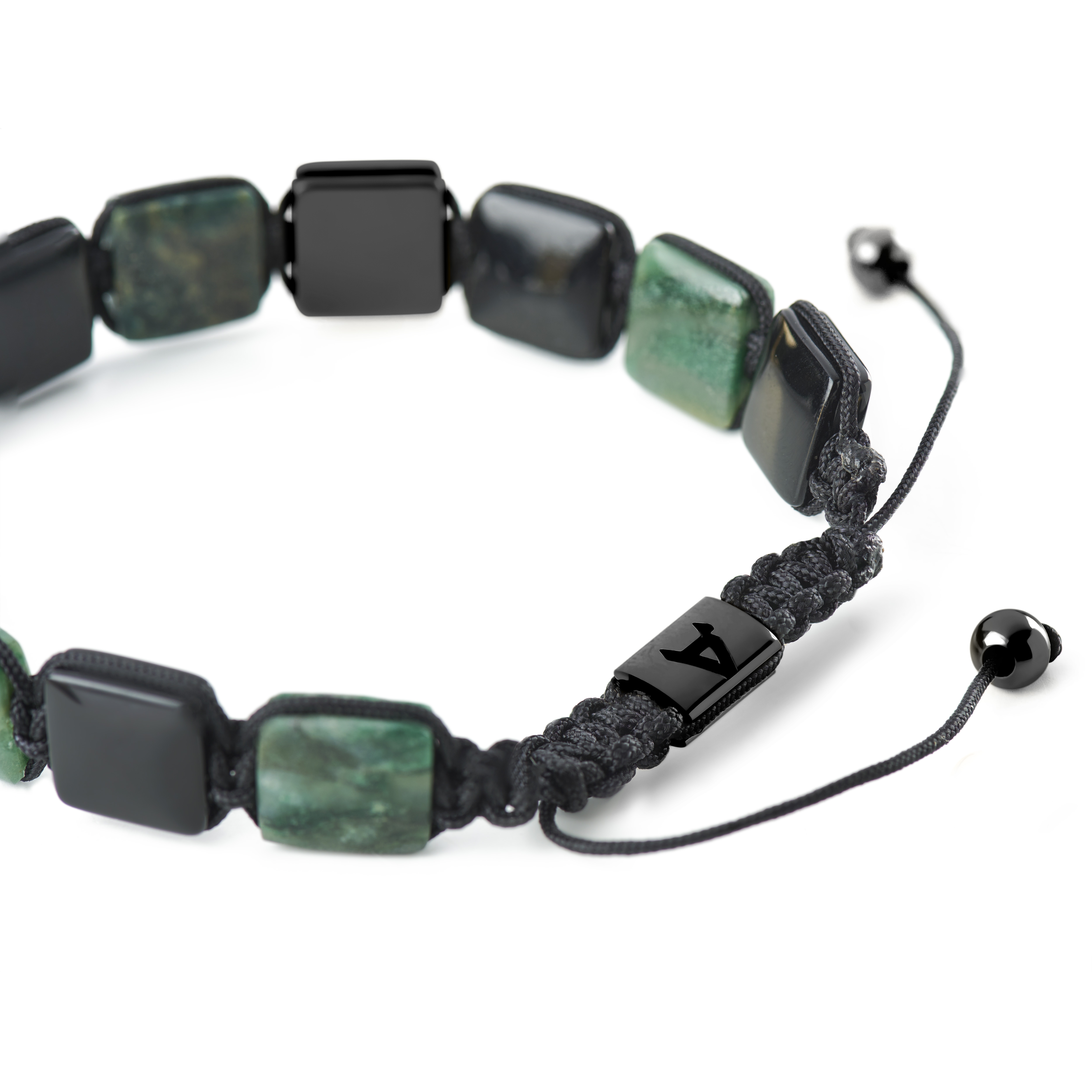 Elysian | Płaska Bransoletka Z Czarnym Onyksem I Zielonym Tygrysim Okiem - 3