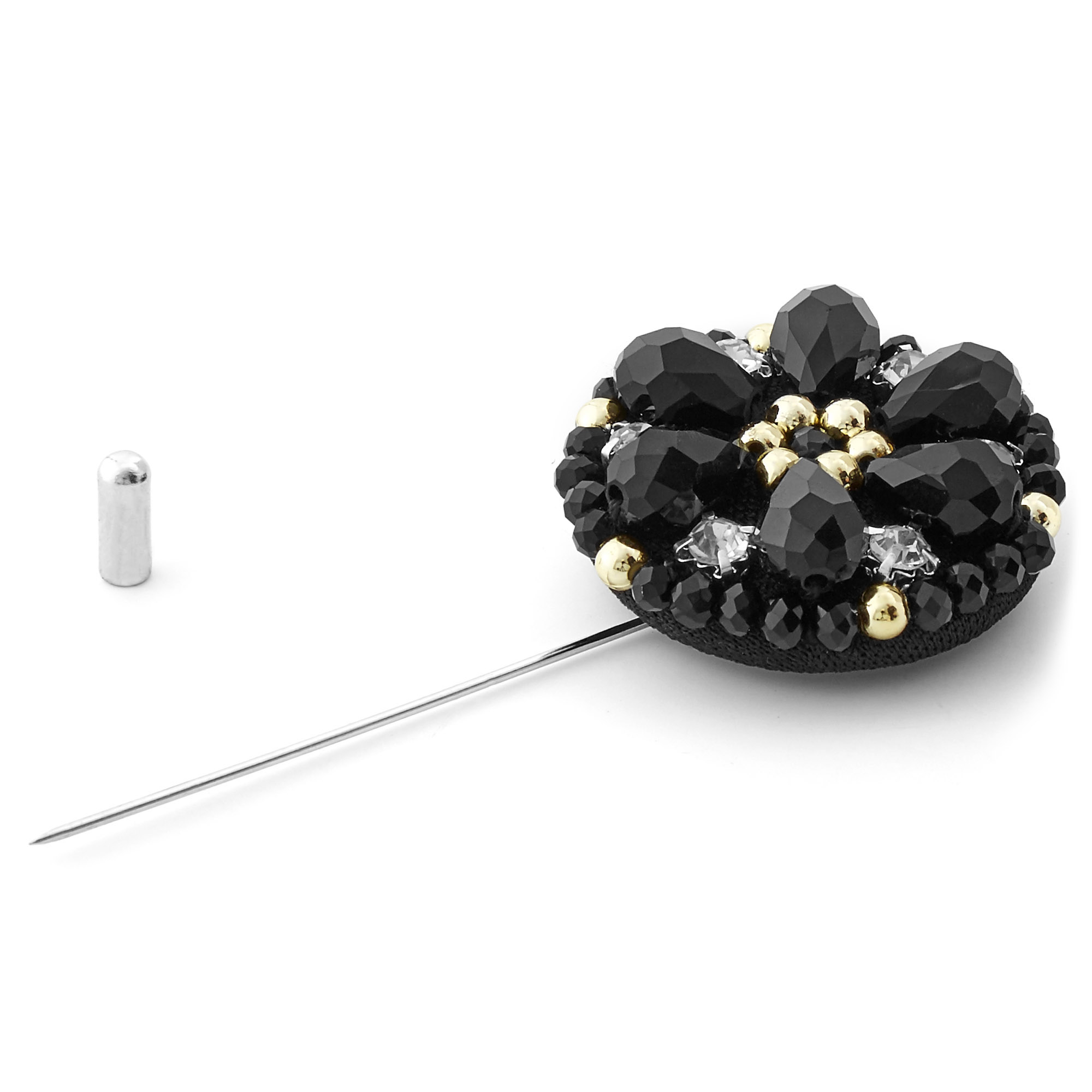 Glamorös Svart Kavajnål - 2