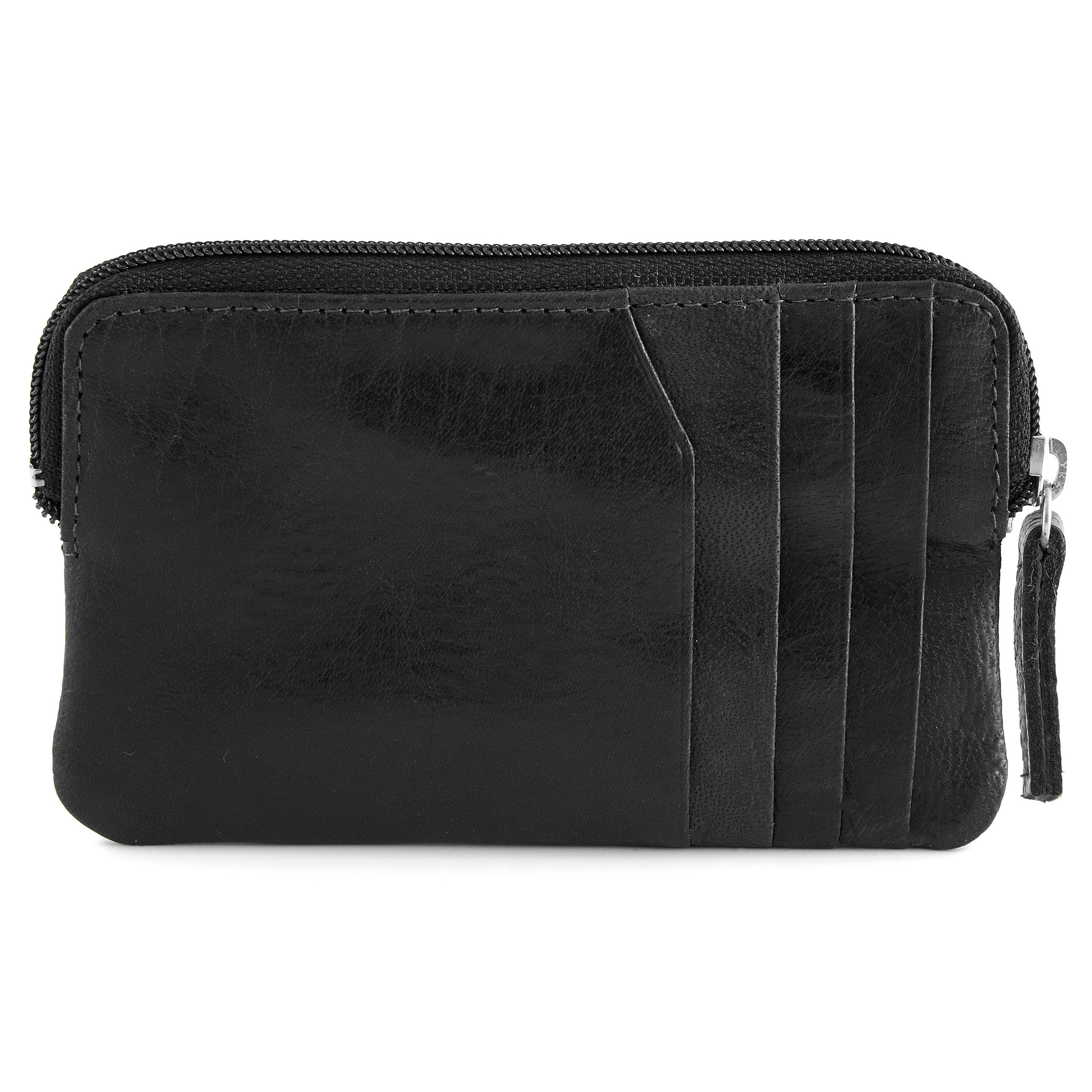 Musta California-nahkalompakko vetoketjulla  - 1