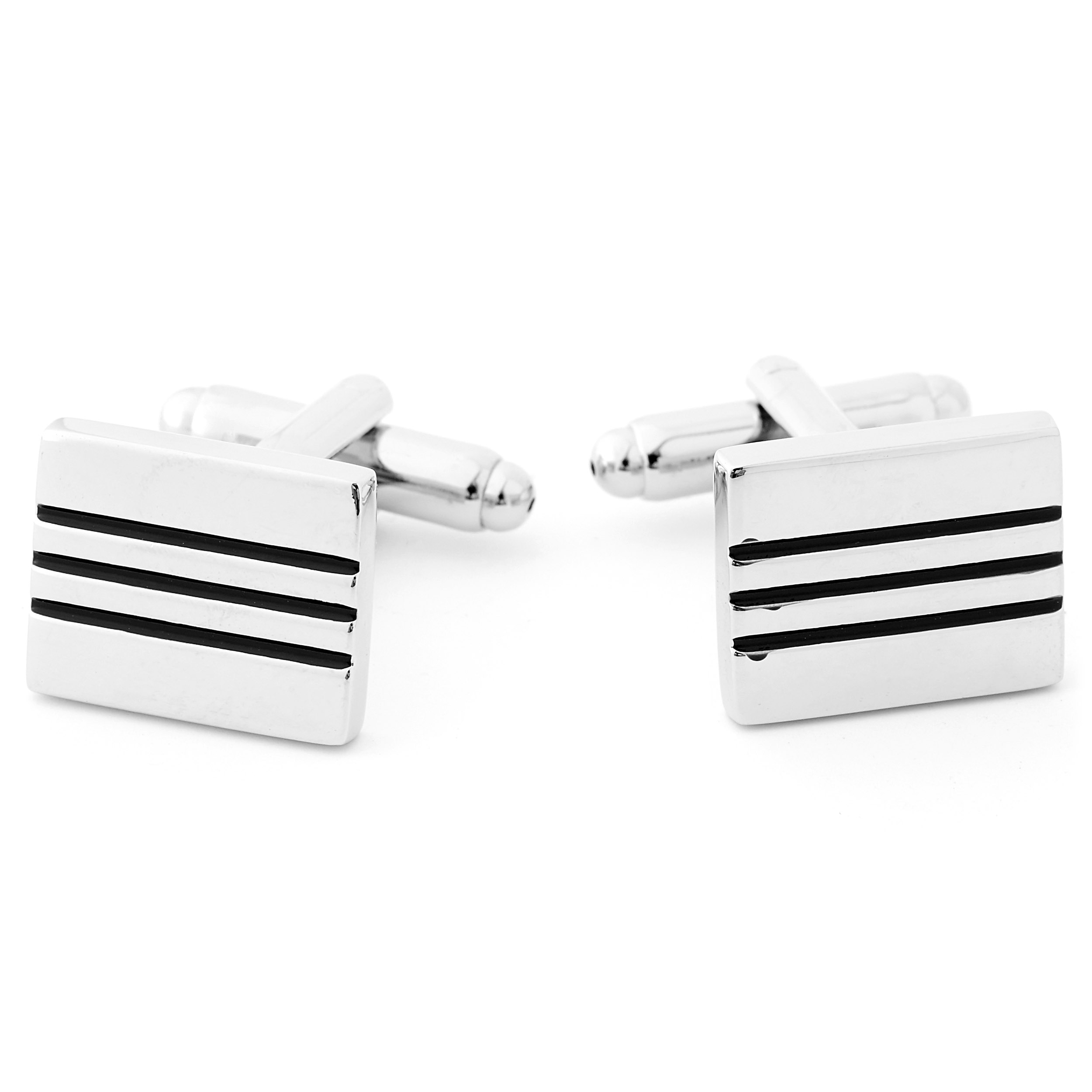 Set delicado en plateado y negro - 6