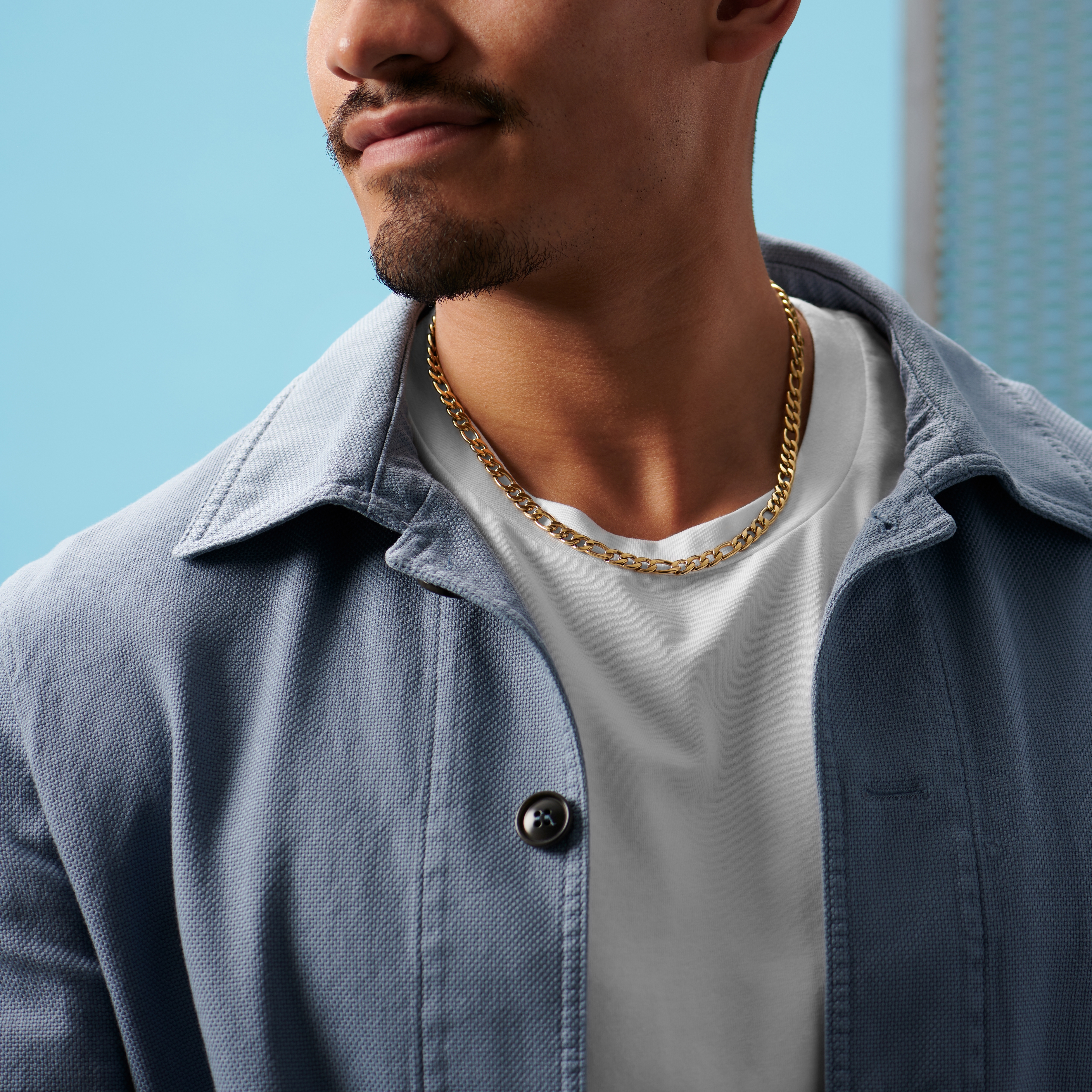 Curtis Amager Gold-Tone Figaro Chain Necklace - 5